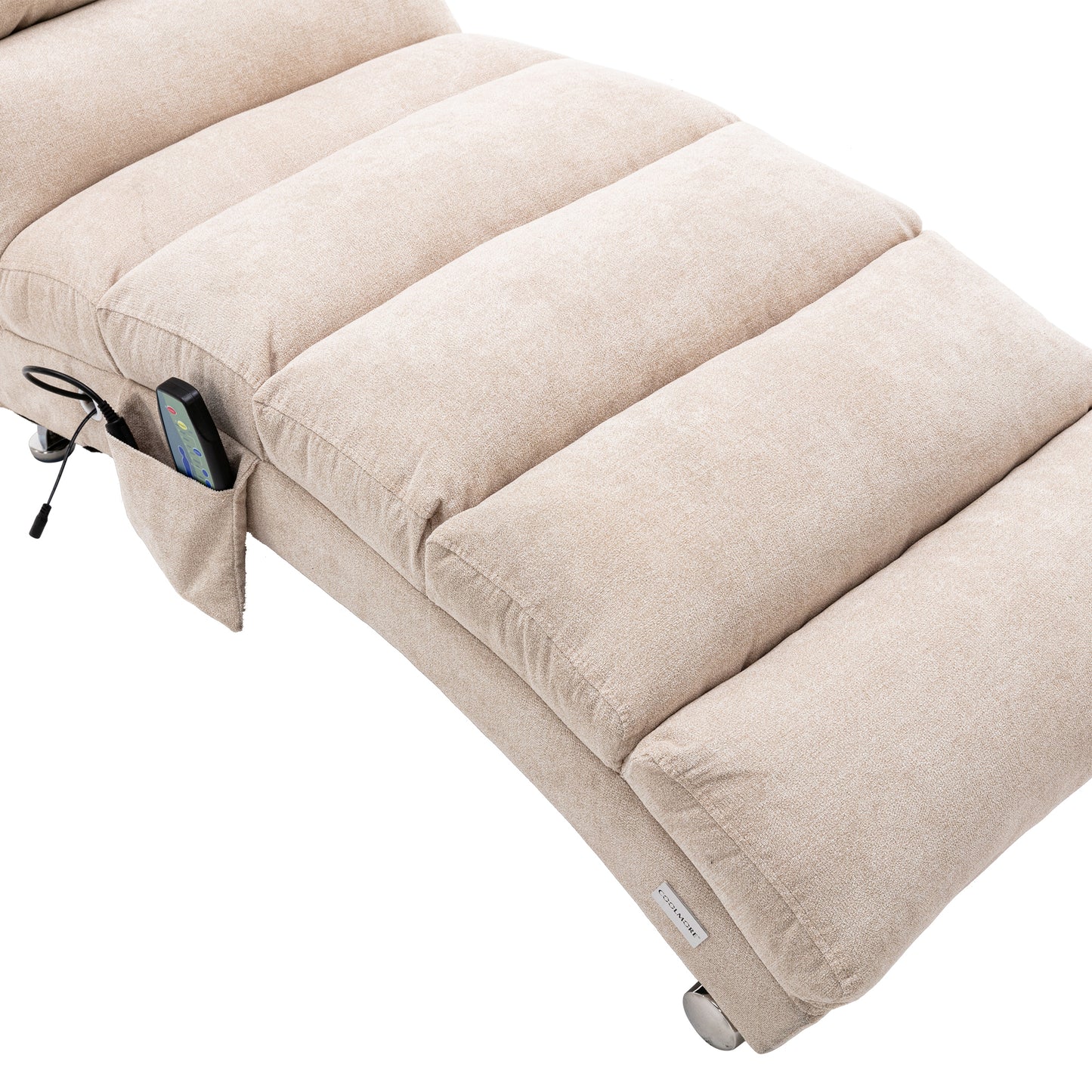 Linen Chaise Lounge Indoor Chair, beige