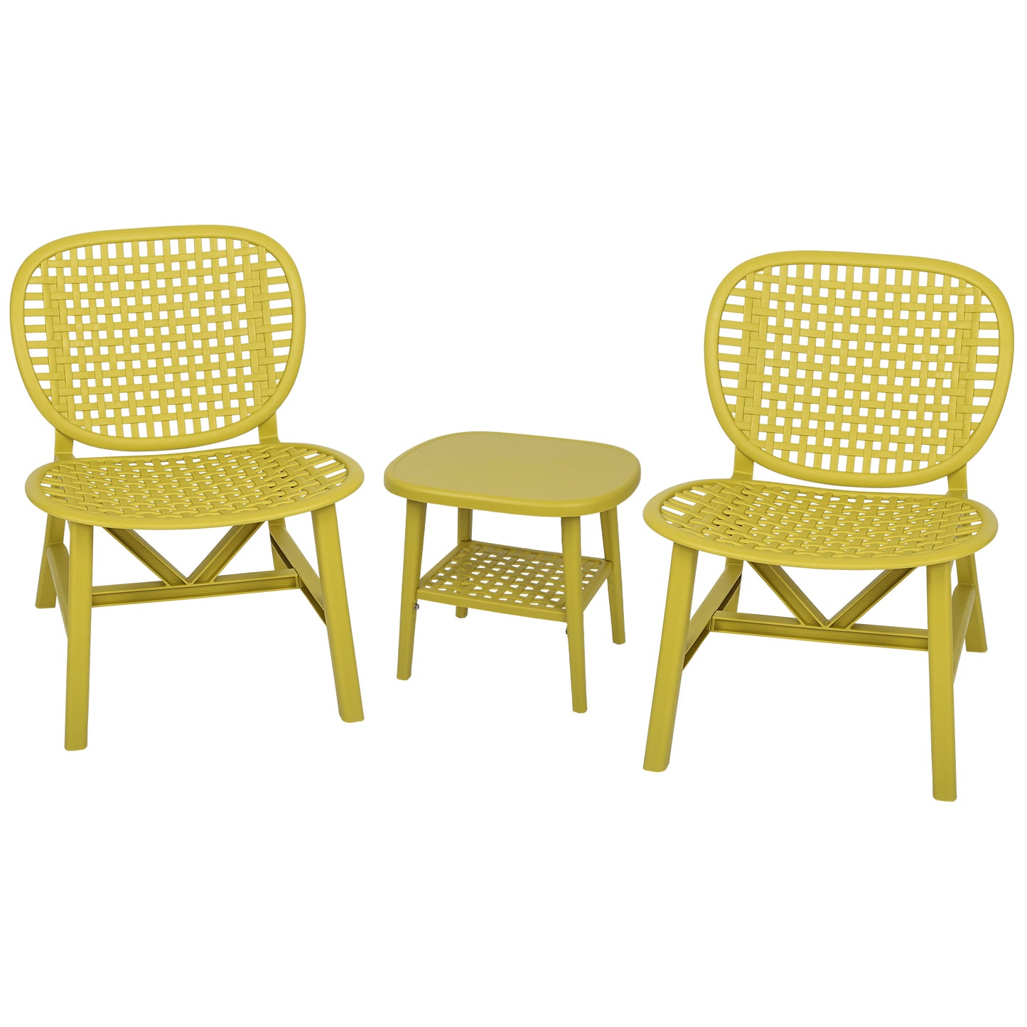 3pcs Hollow Design Patio Table Chair Set for Balcony Garden