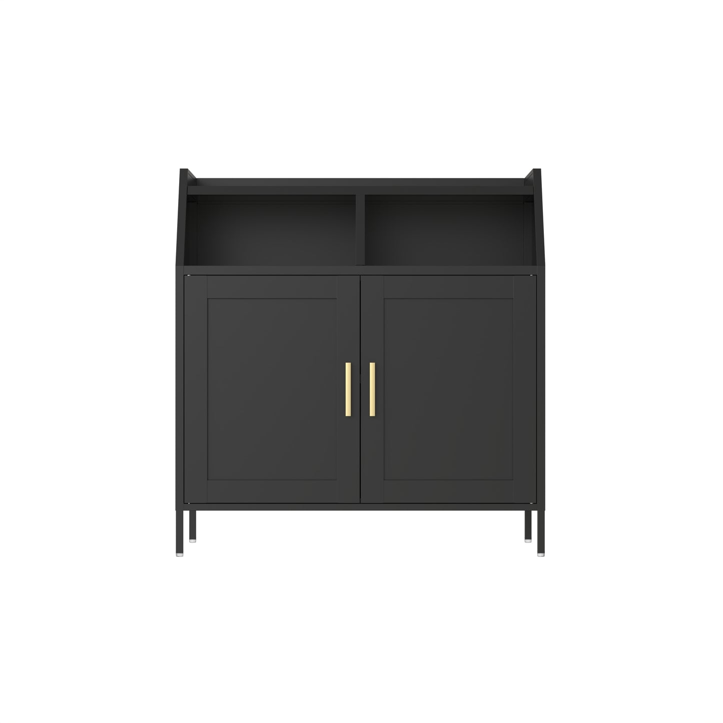 Metal Buffet Sideboard Cabinet  with Storage,Storage Cabinet Modern Sideboard Buffet Table with Doors for Living Room Kitchen Dining Room,Black