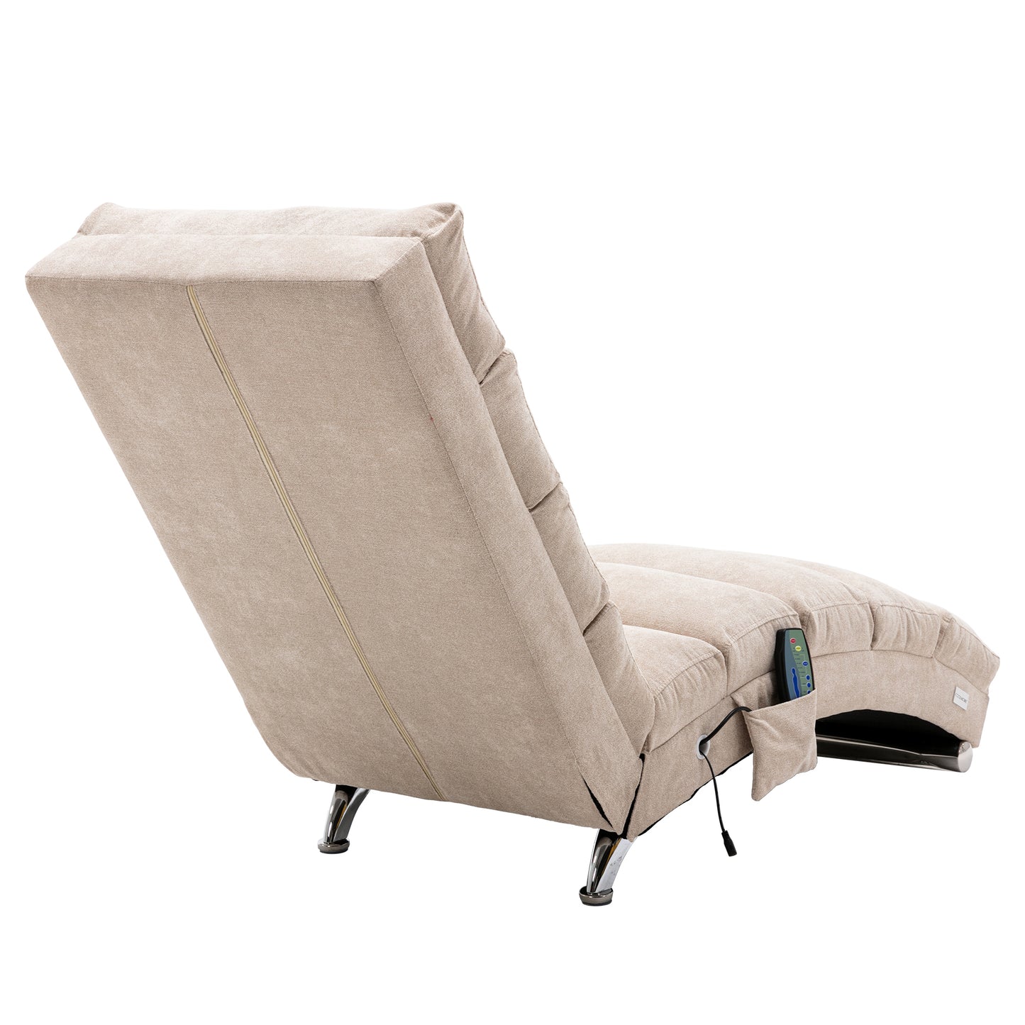 Linen Chaise Lounge Indoor Chair, beige