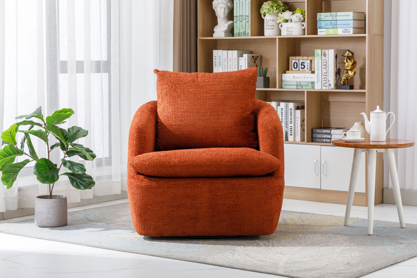 Comfy Round Accent Swivel Barrel Chair