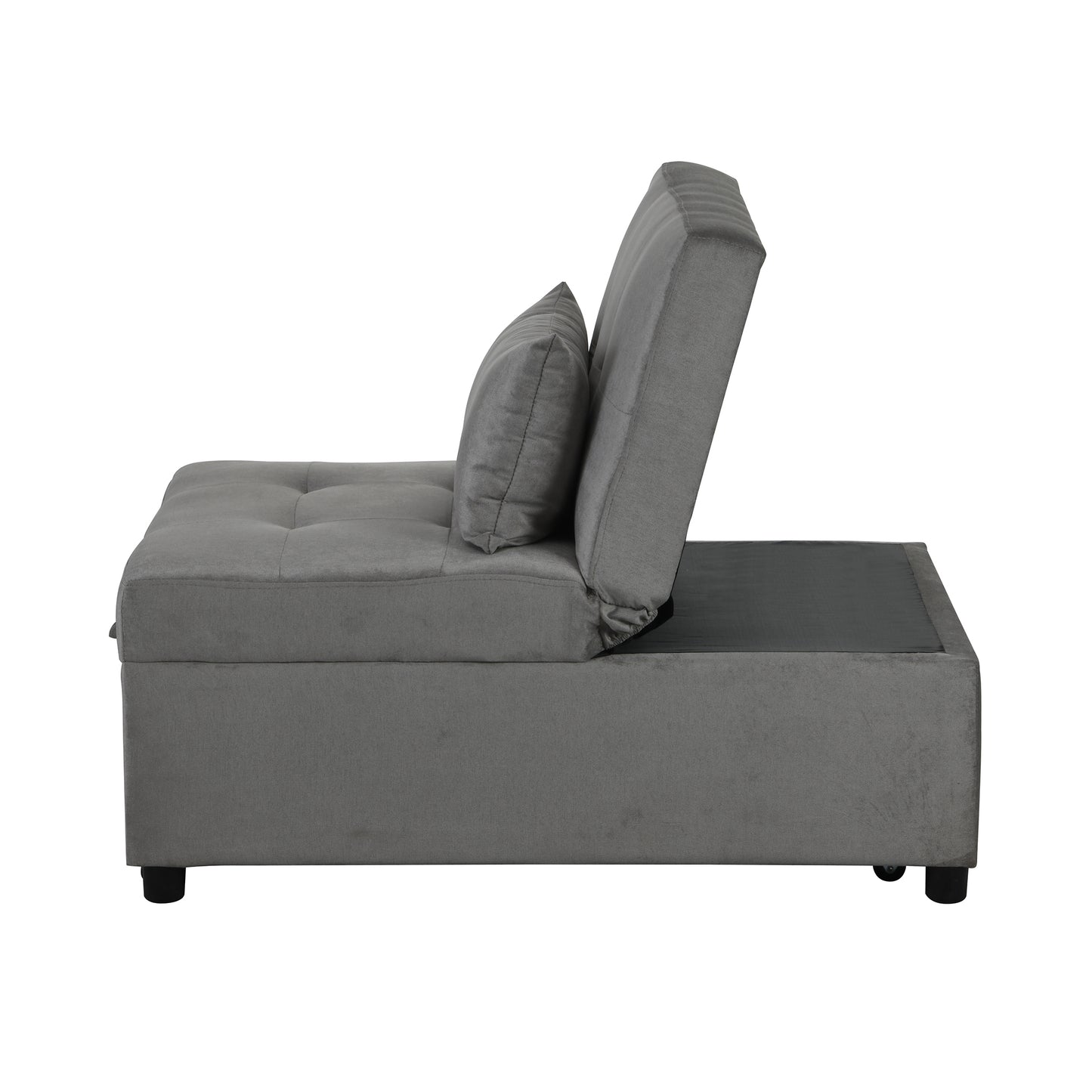 Folding Ottoman Sofa Bed (Light Gray)