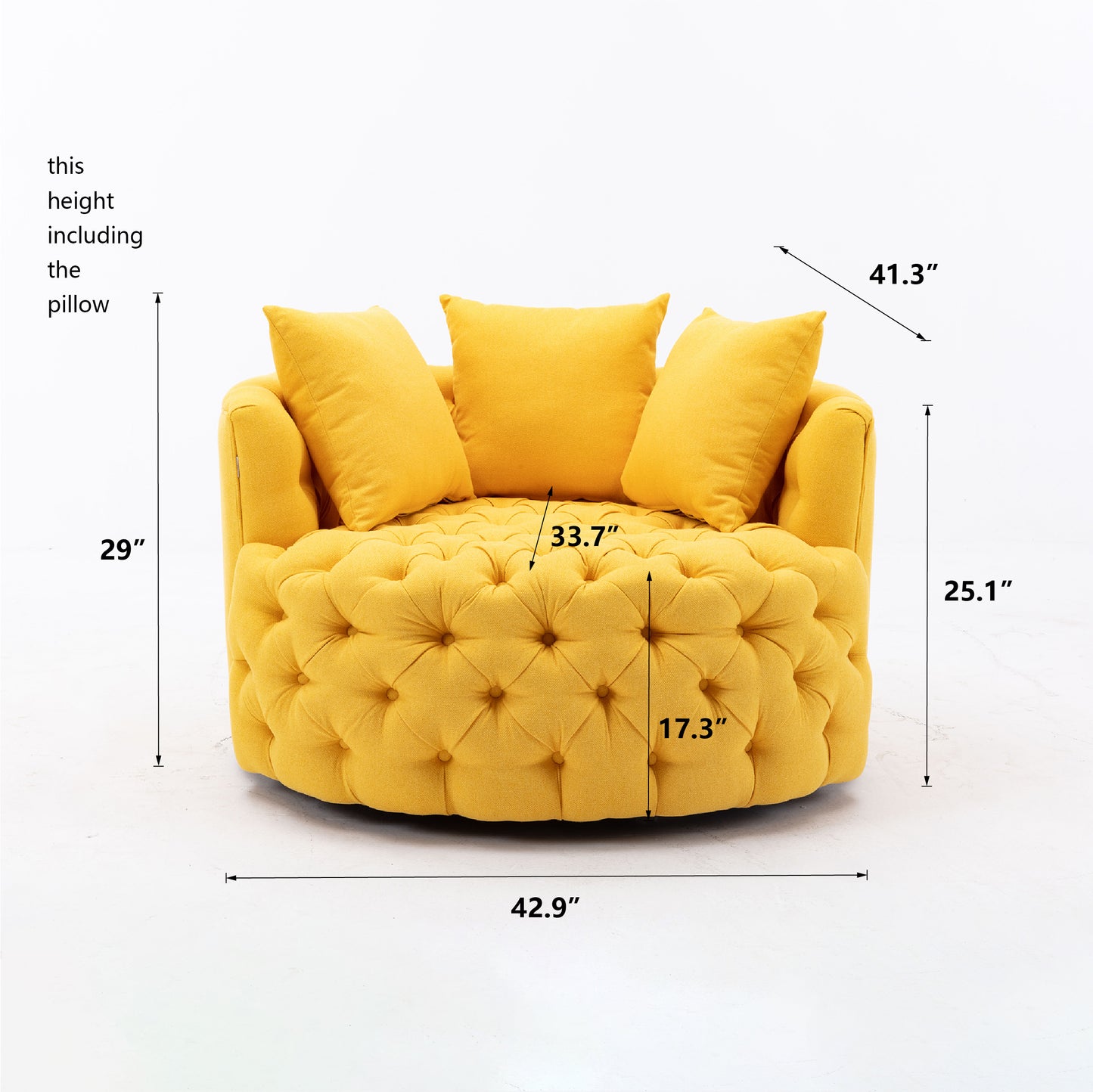 Modern Swivel Accent Chair, yellow