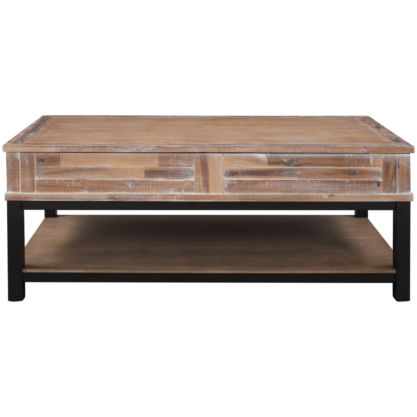 U-style Lift Top Coffee Table with Inner Storage