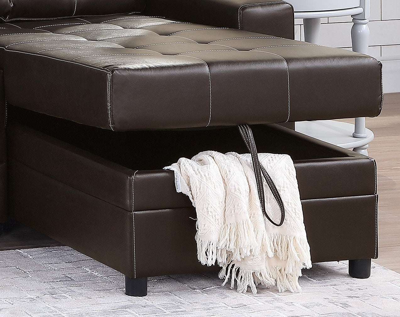 Espresso Convertible Sectional Pull Out Bed