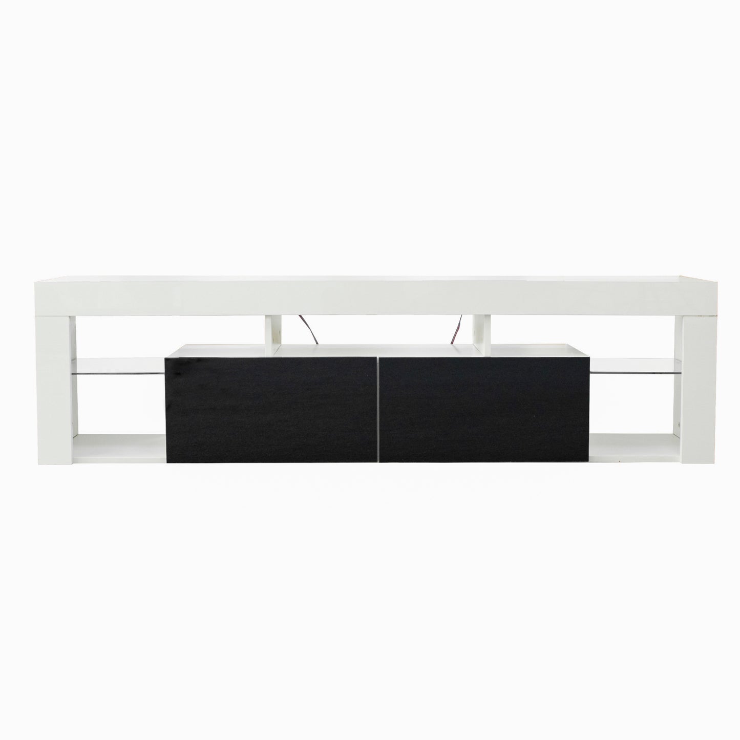 FURNITURE & TV Stand  160 LED Wall Mounted Floating 63" TV Stand (White/Black)