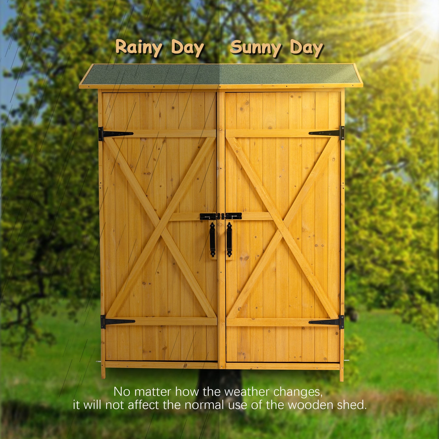 Outdoor Storage Shed with Lockable Door