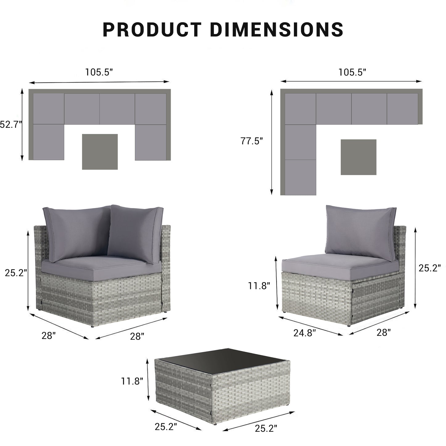 7-Piece Rattan Patio Furniture Set