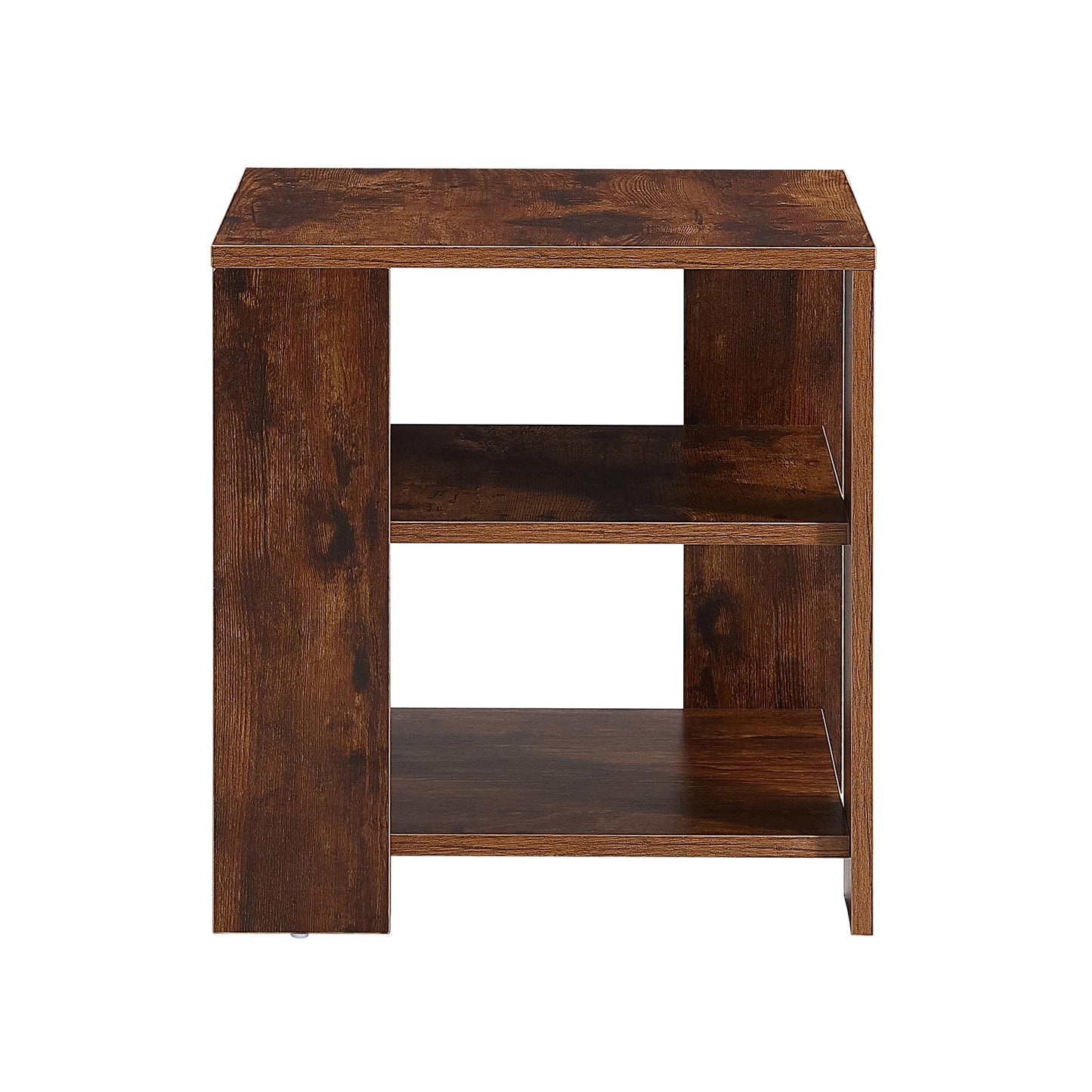 Square side table, rustic brown