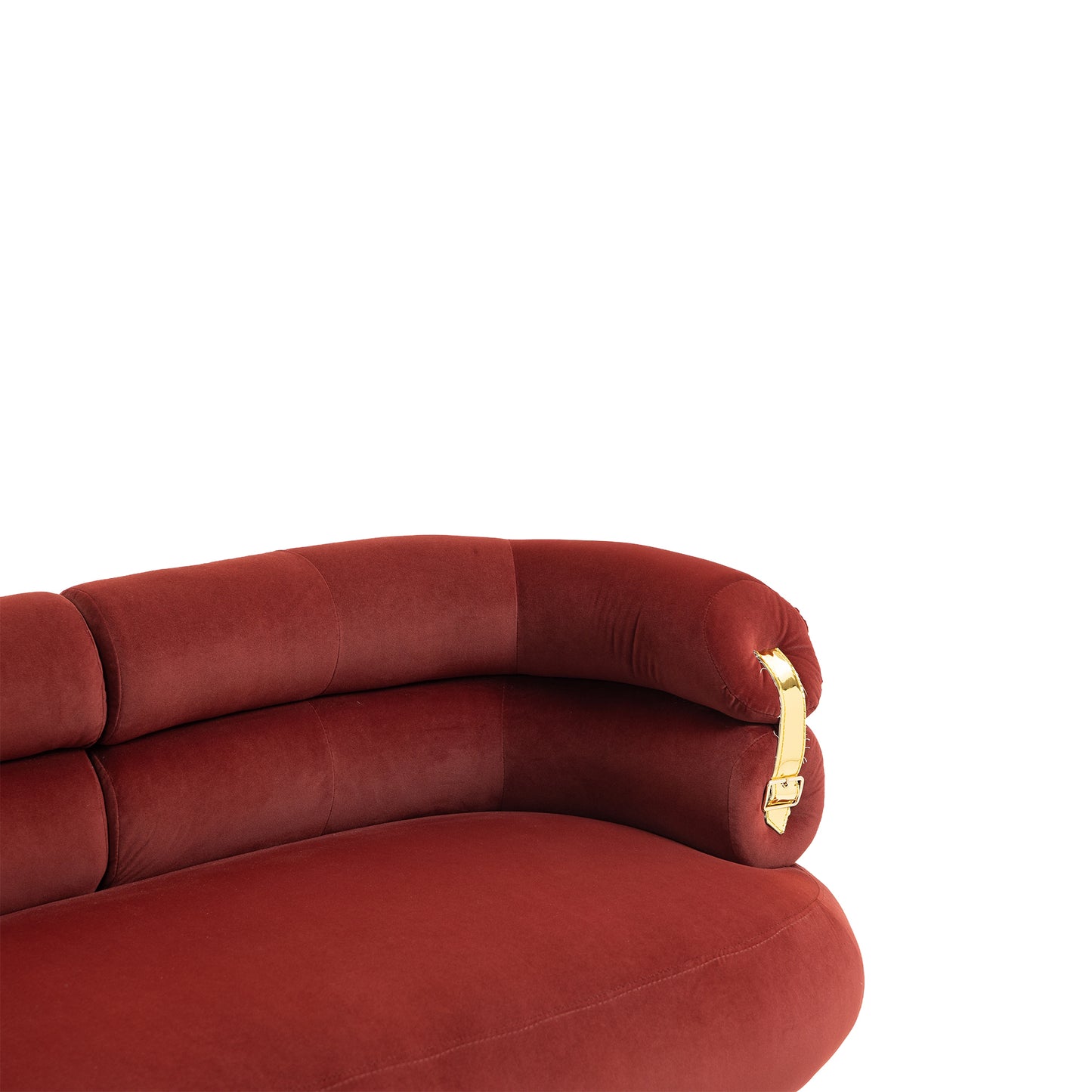 Accent Chair with Golden feet, red