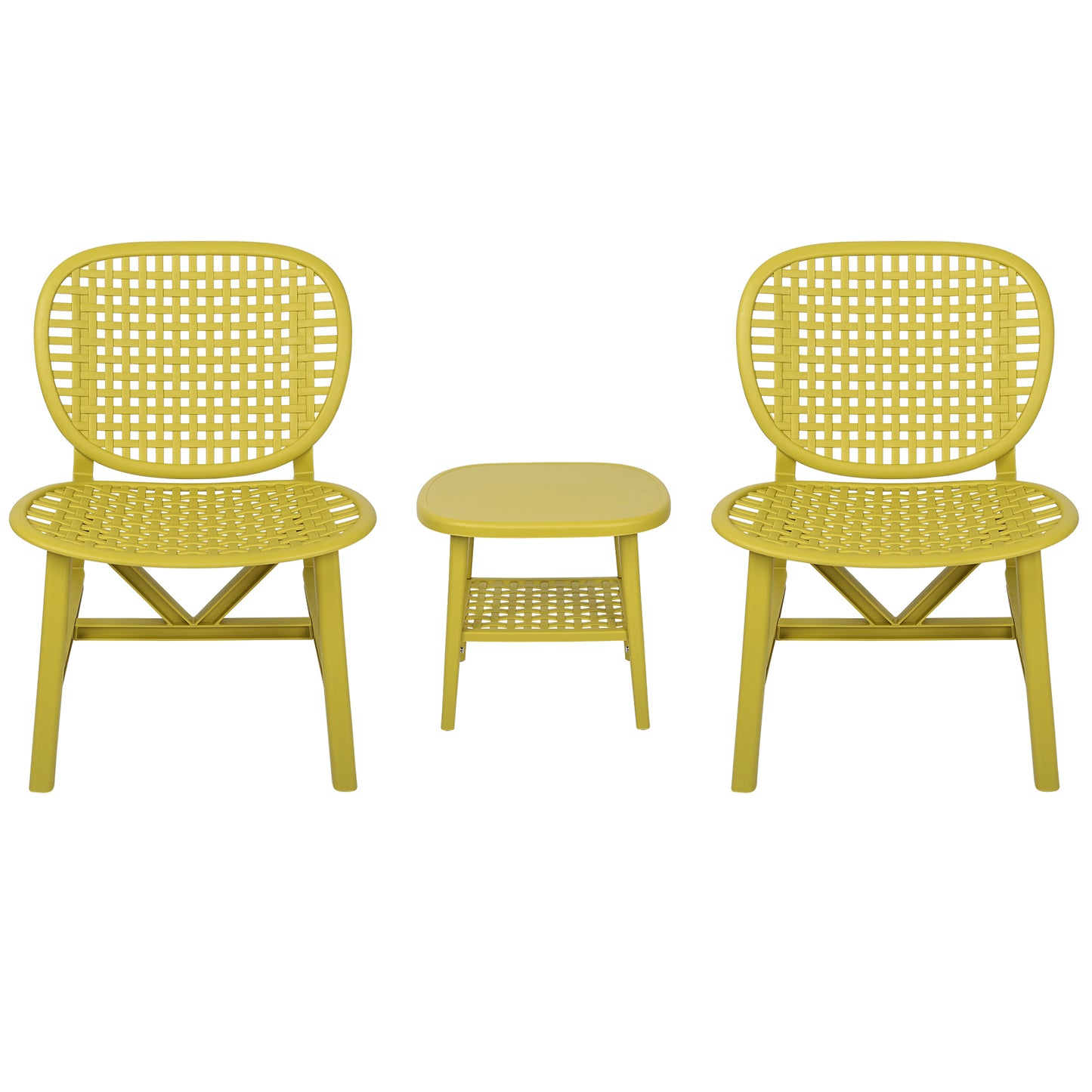 3pcs Hollow Design Patio Table Chair Set for Balcony Garden