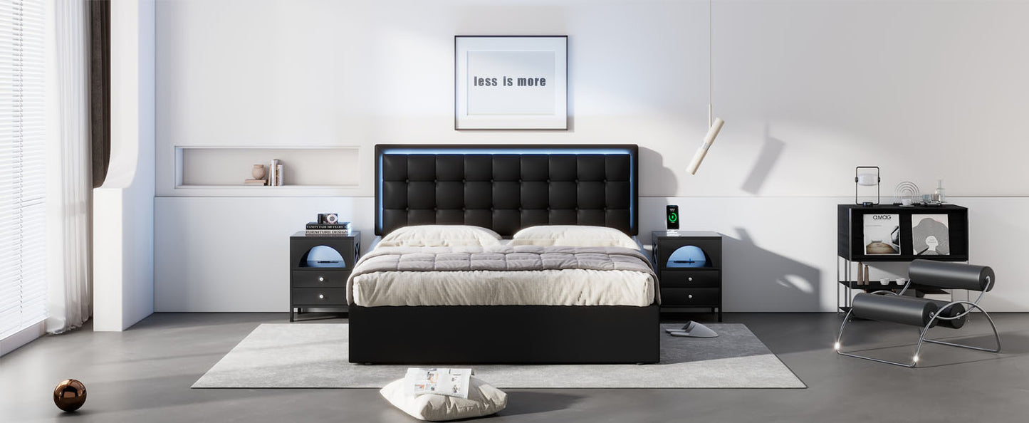 Tufted Upholstered Platform Bed - Queen