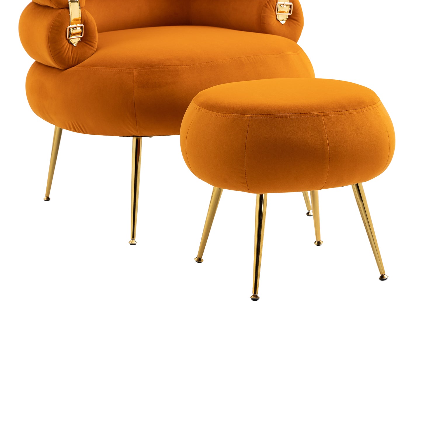 Modern Velvet Upholstered Armchair