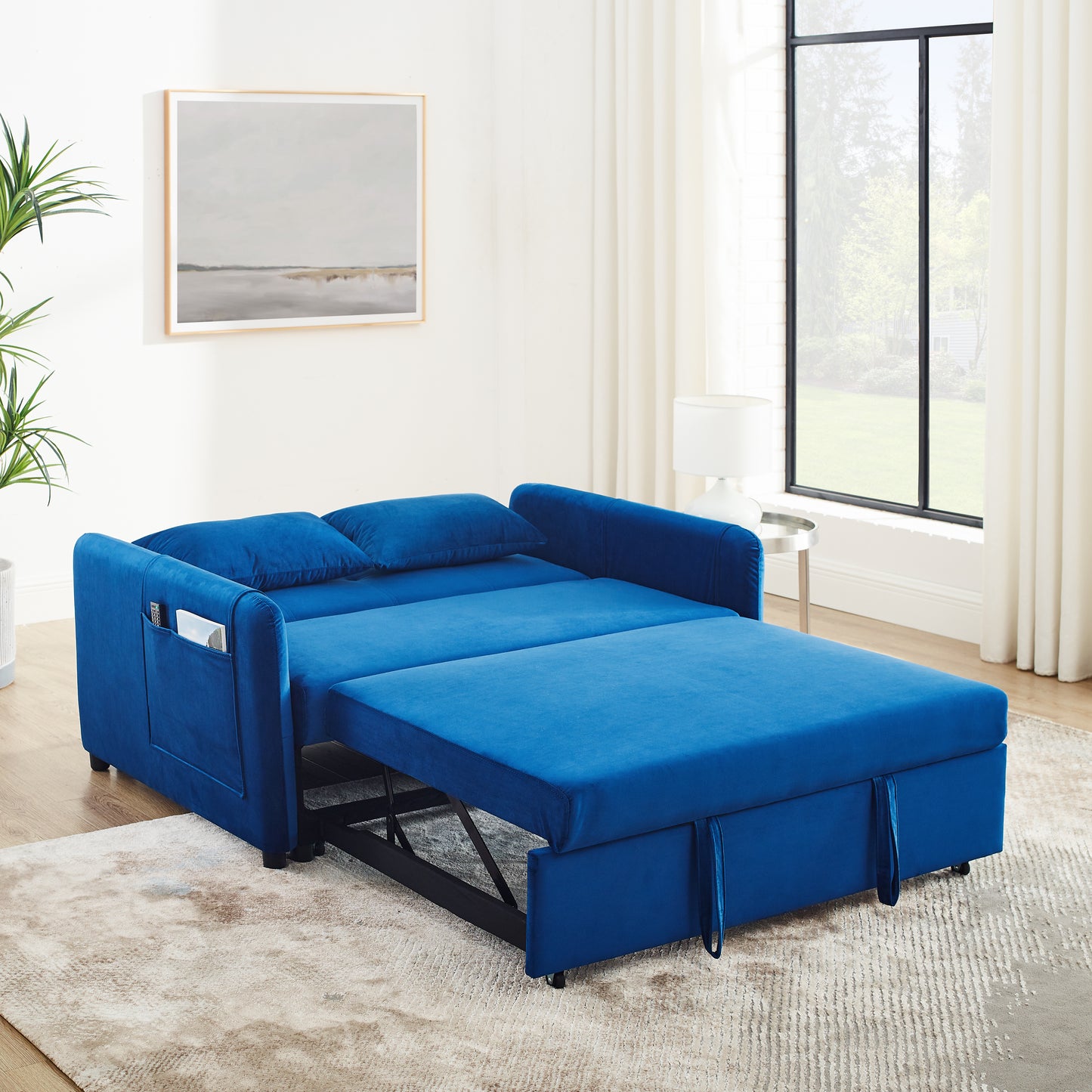 3-in-1 Versatile Velvet Double Convertible Sofa Bed