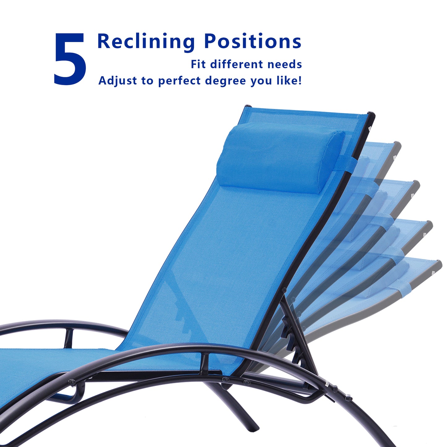 2pcs Set Chaise Outdoor Lounge Chair