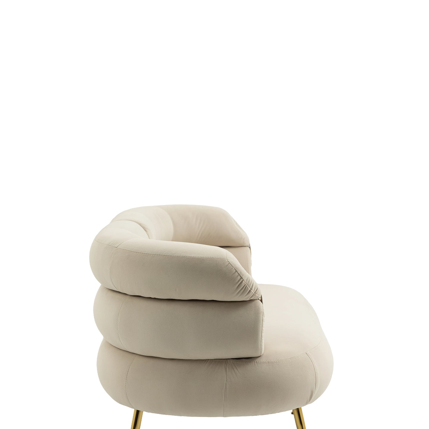 Accent Chair with Golden feet, beige