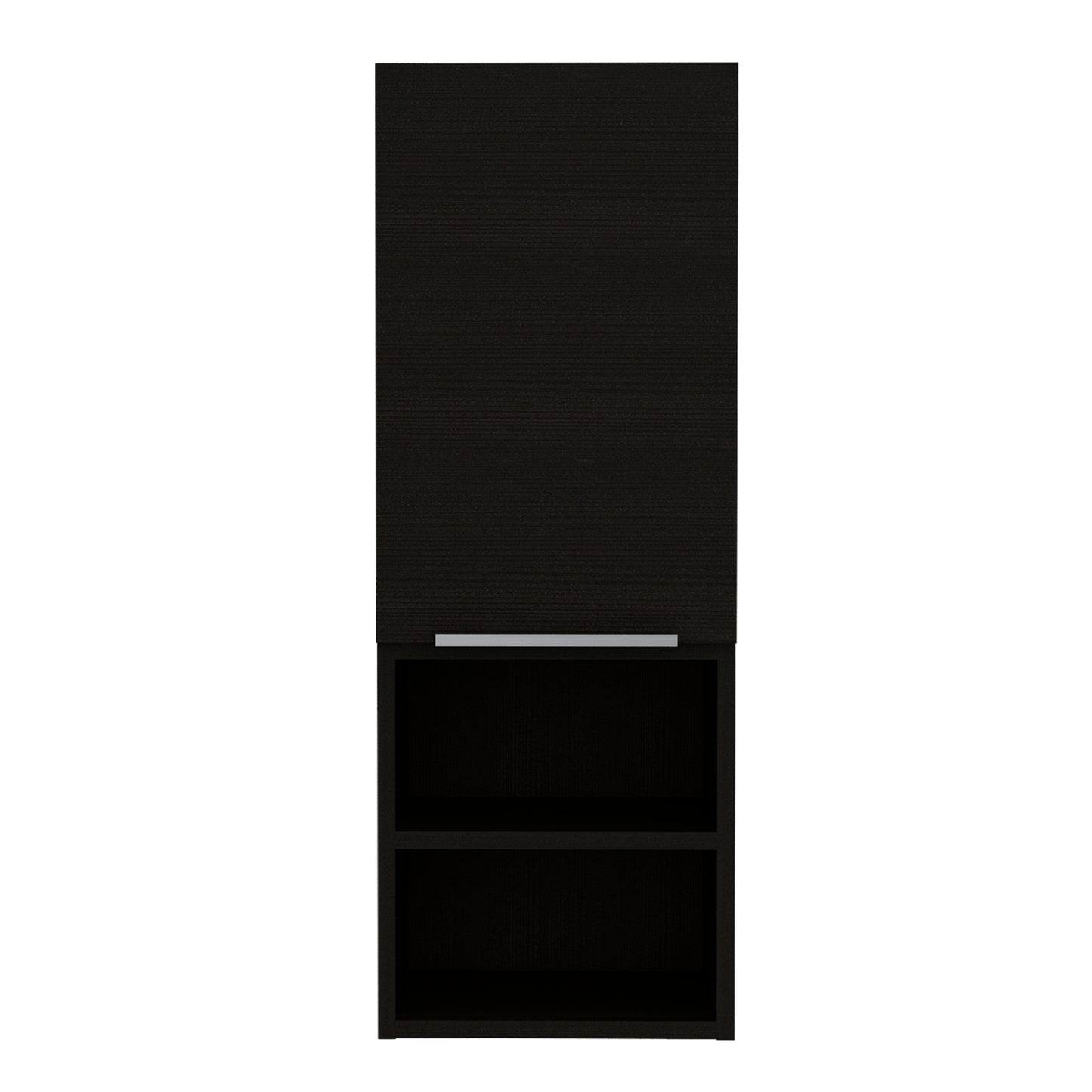 Mila Bathroom Cabinet, Two Interior  Shelves, Two External Shelves, Single Door Cabinet -Black