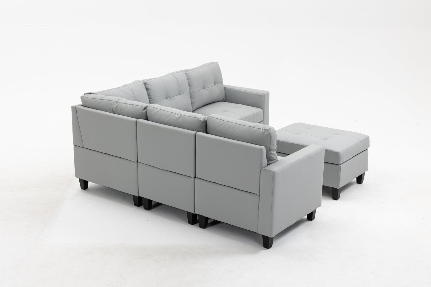 Modular Sectional Sofa Assemble Modular Sectional Sofas Bundle Set Cushions, Easy to Assemble Left & Right Arm Chair,Corner Chair, Ottomans Table