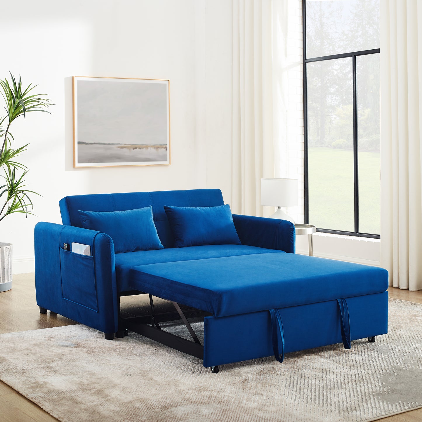 3-in-1 Versatile Velvet Double Convertible Sofa Bed