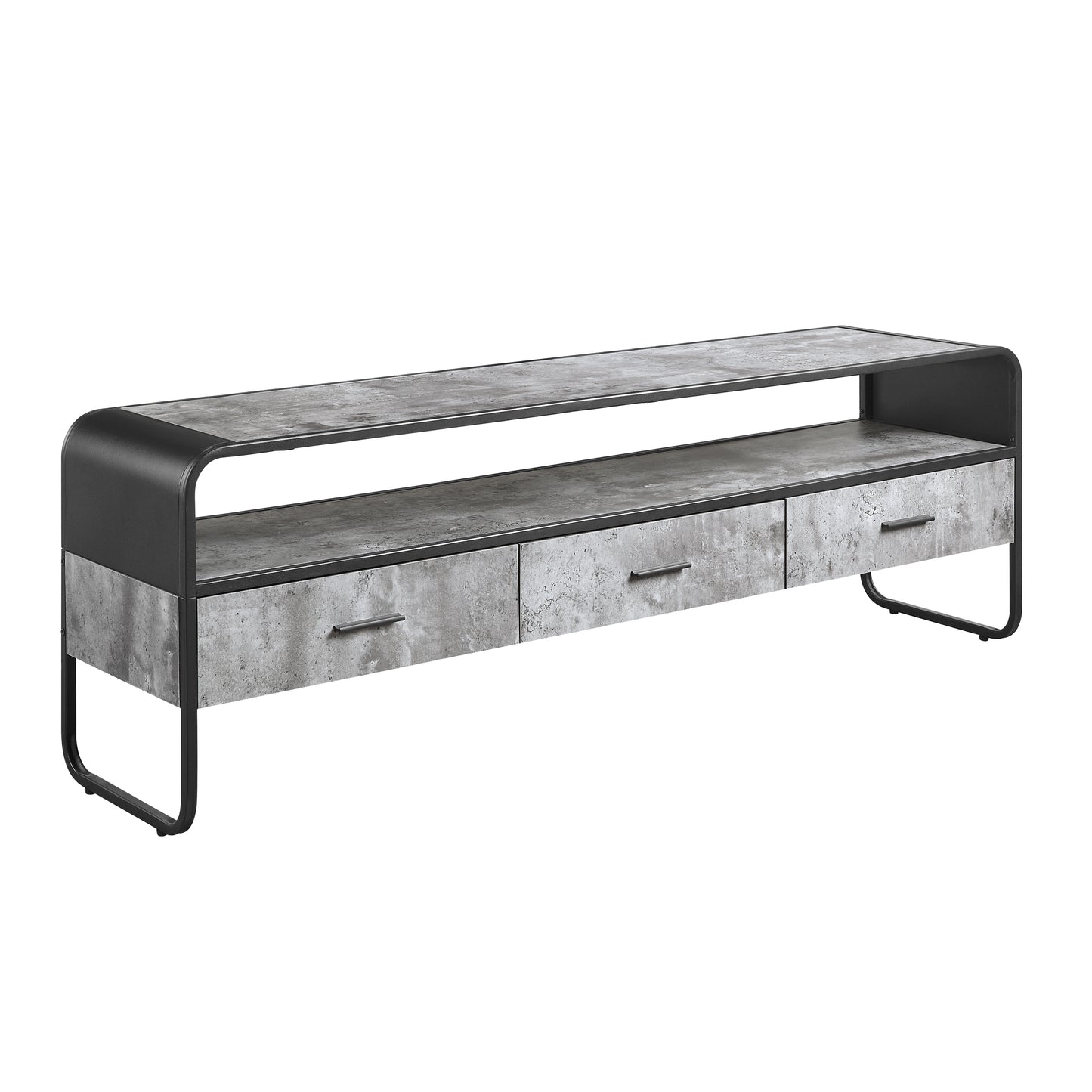 ACME Raziela TV Stand Concrete Gray & Black Finish