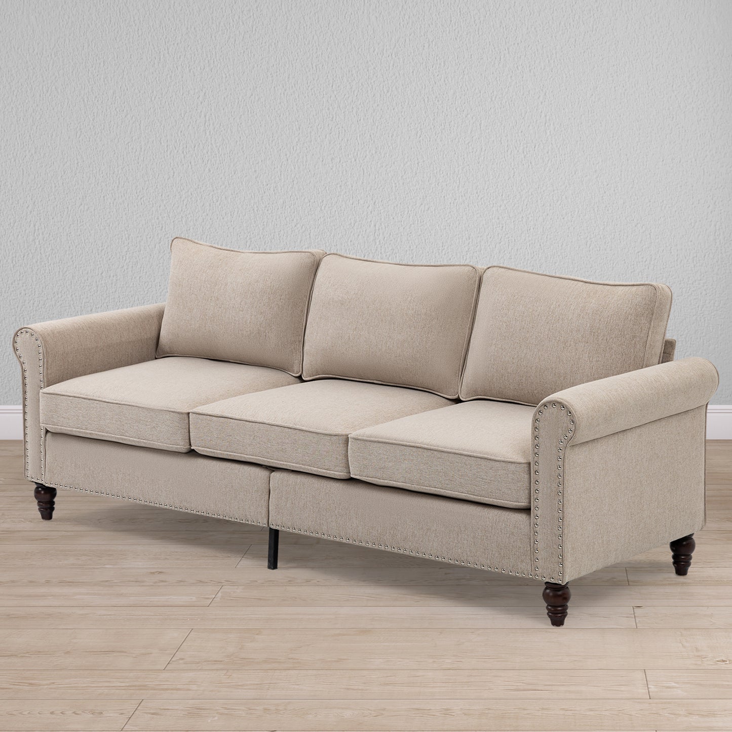 70 inch 3 Seater Loveseat Sofa, Mid Century Modern Couches for Living Room, Button Tufted Sofa