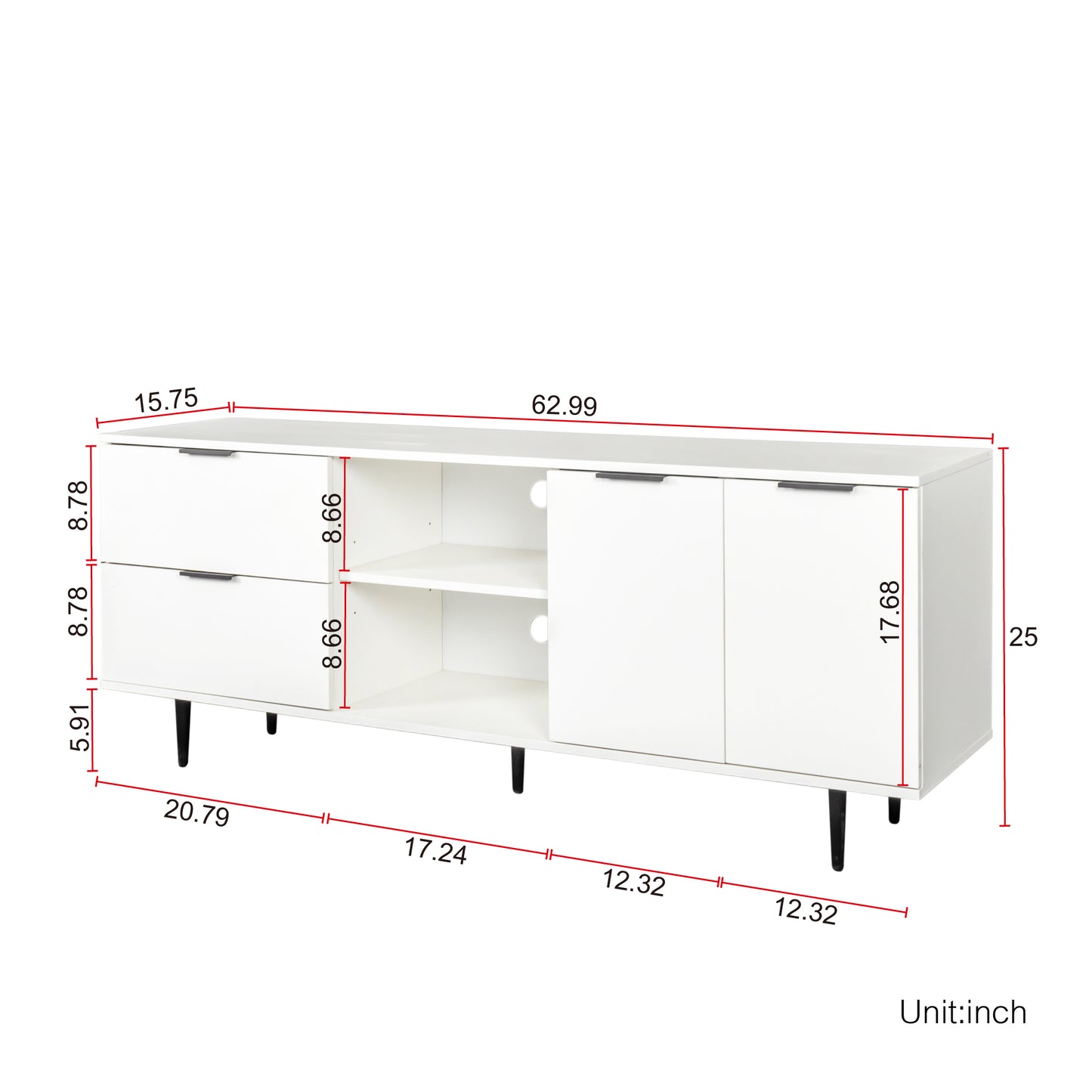 TV Stand Use in Living Room Furniture , high quality particle board,White