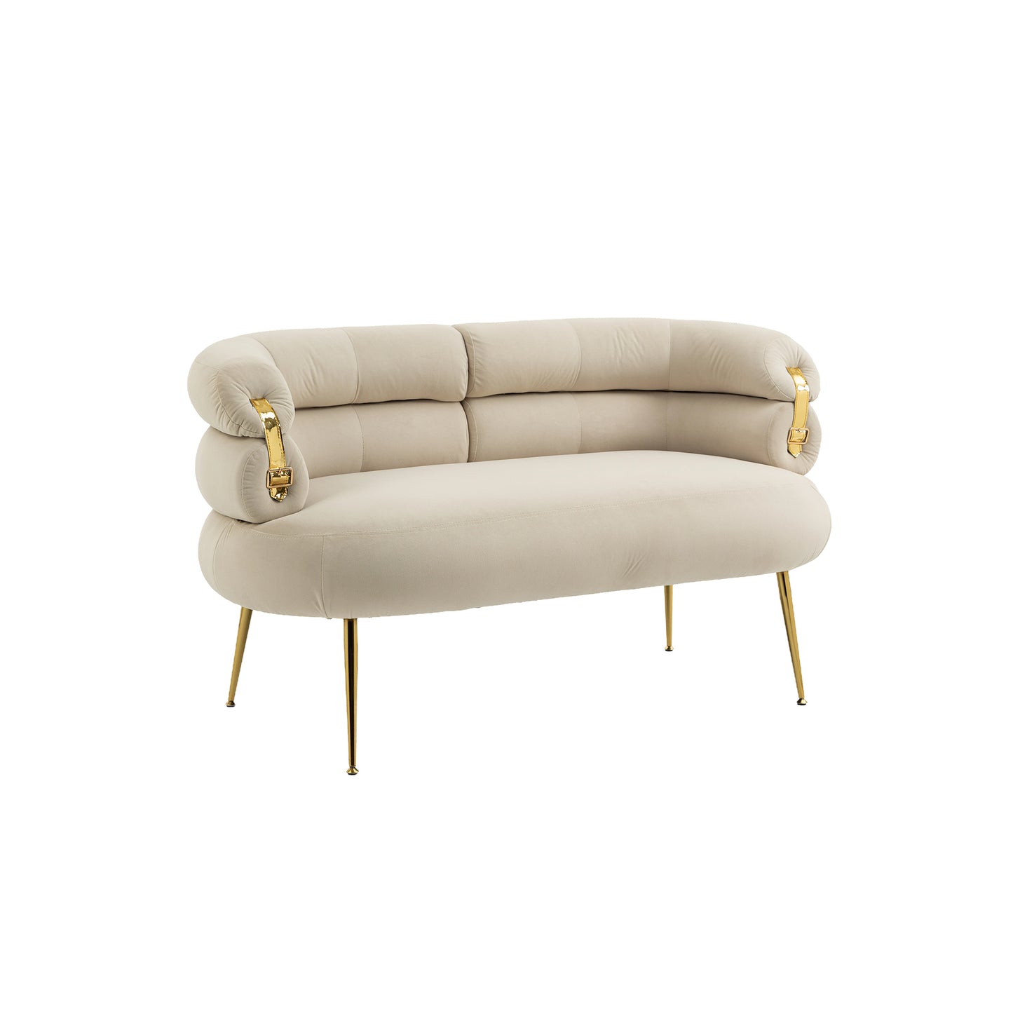 Accent Chair with Golden feet, beige