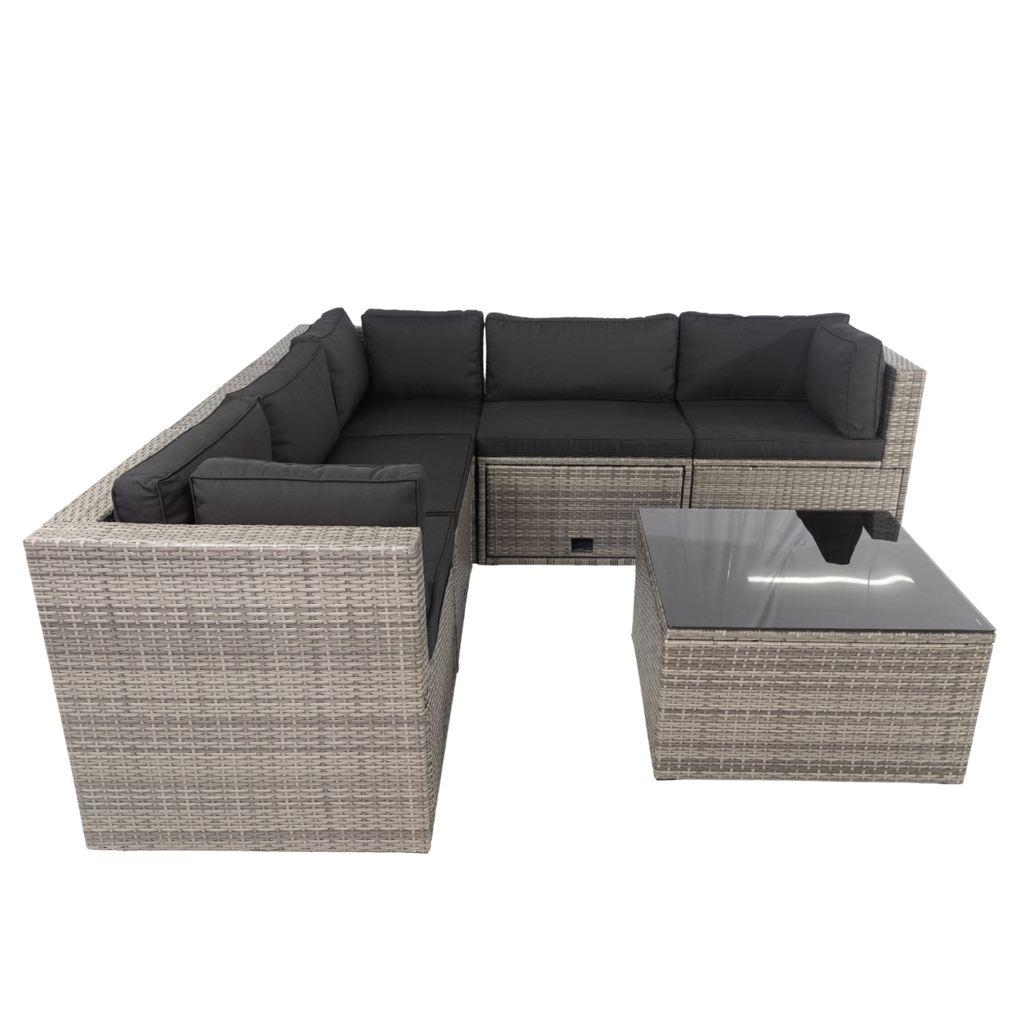 6pcs Rattan Sectional Outdoor Furniture Cushioned  Sofa Set