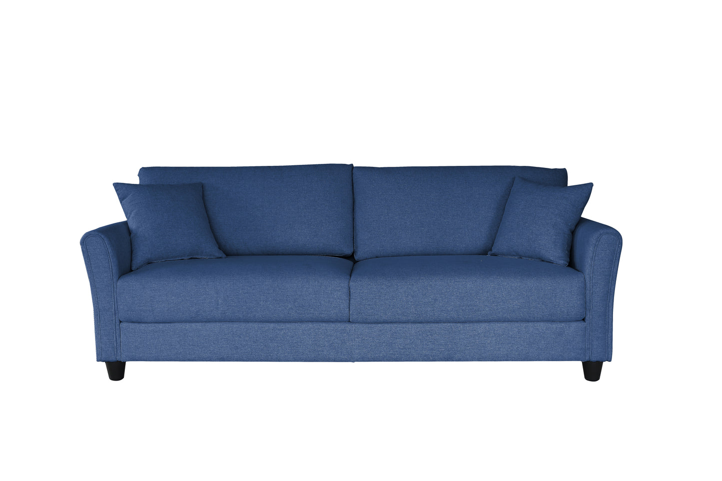 Blue three-seat sofa, linen