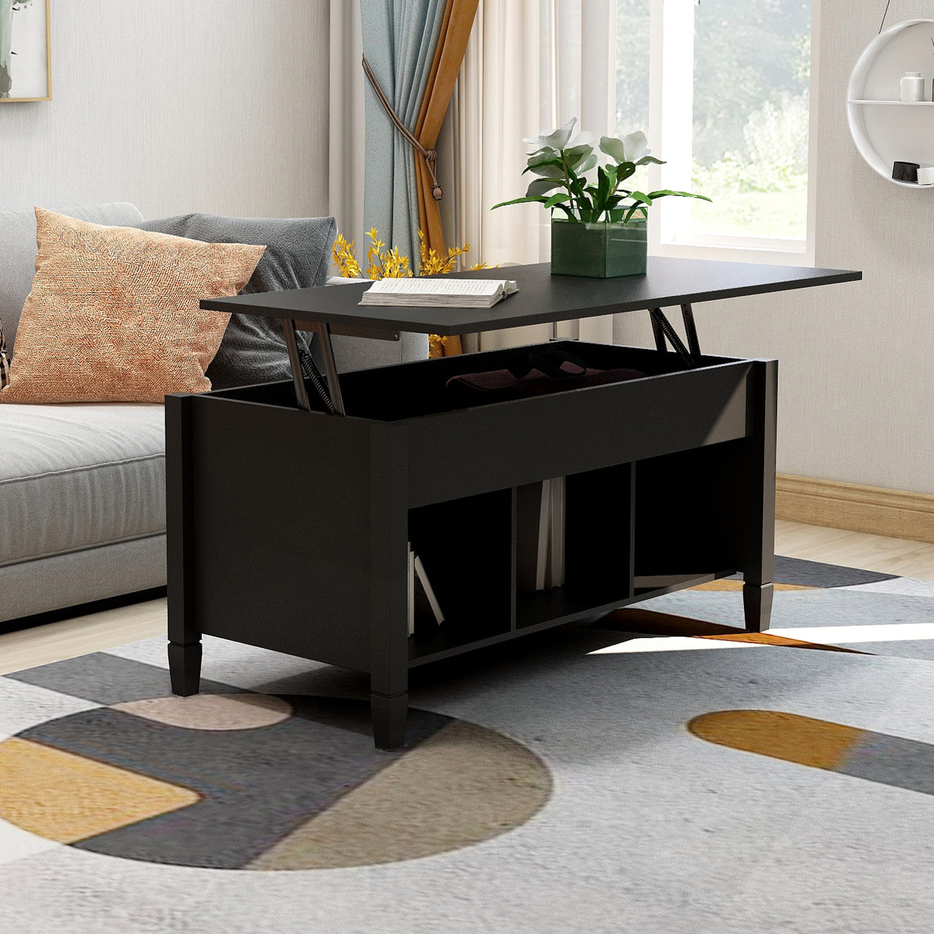 Lift Top Coffee Table - Black