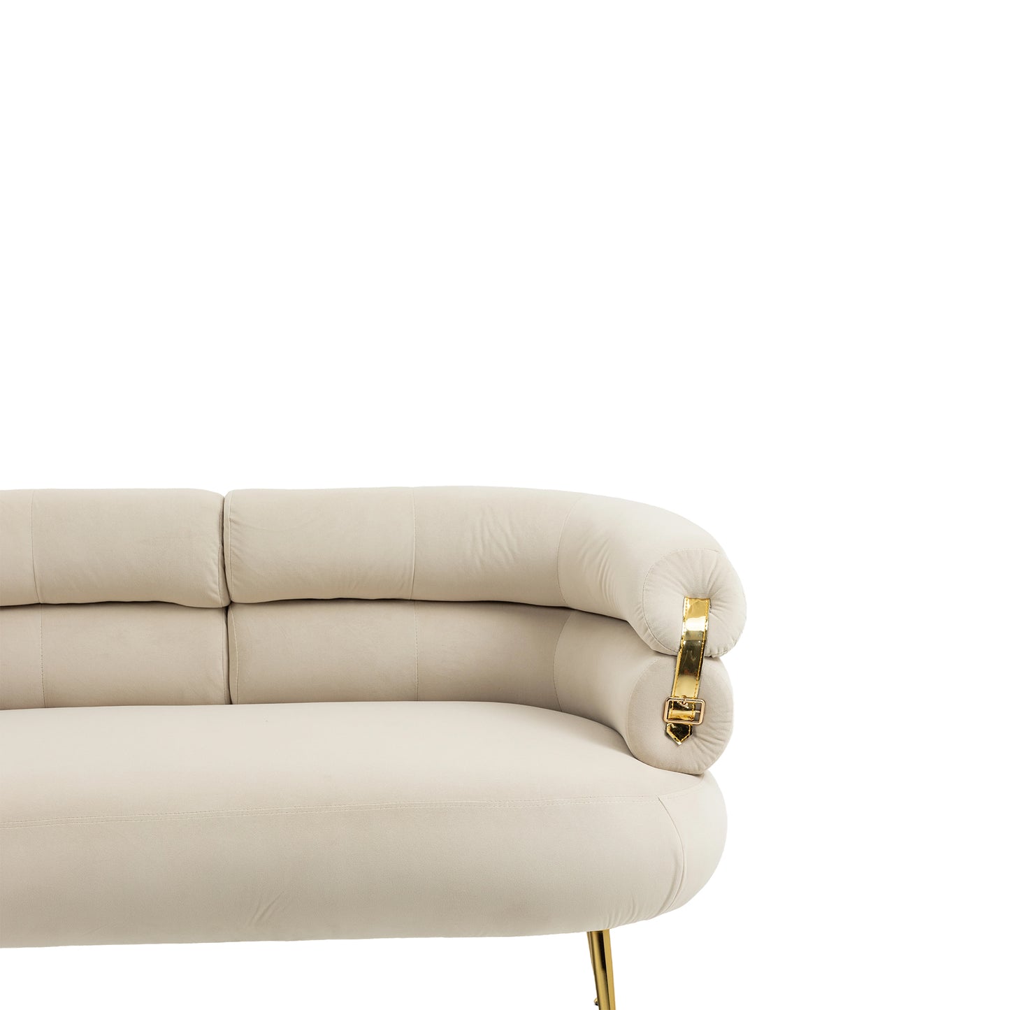 Accent Chair with Golden feet, beige