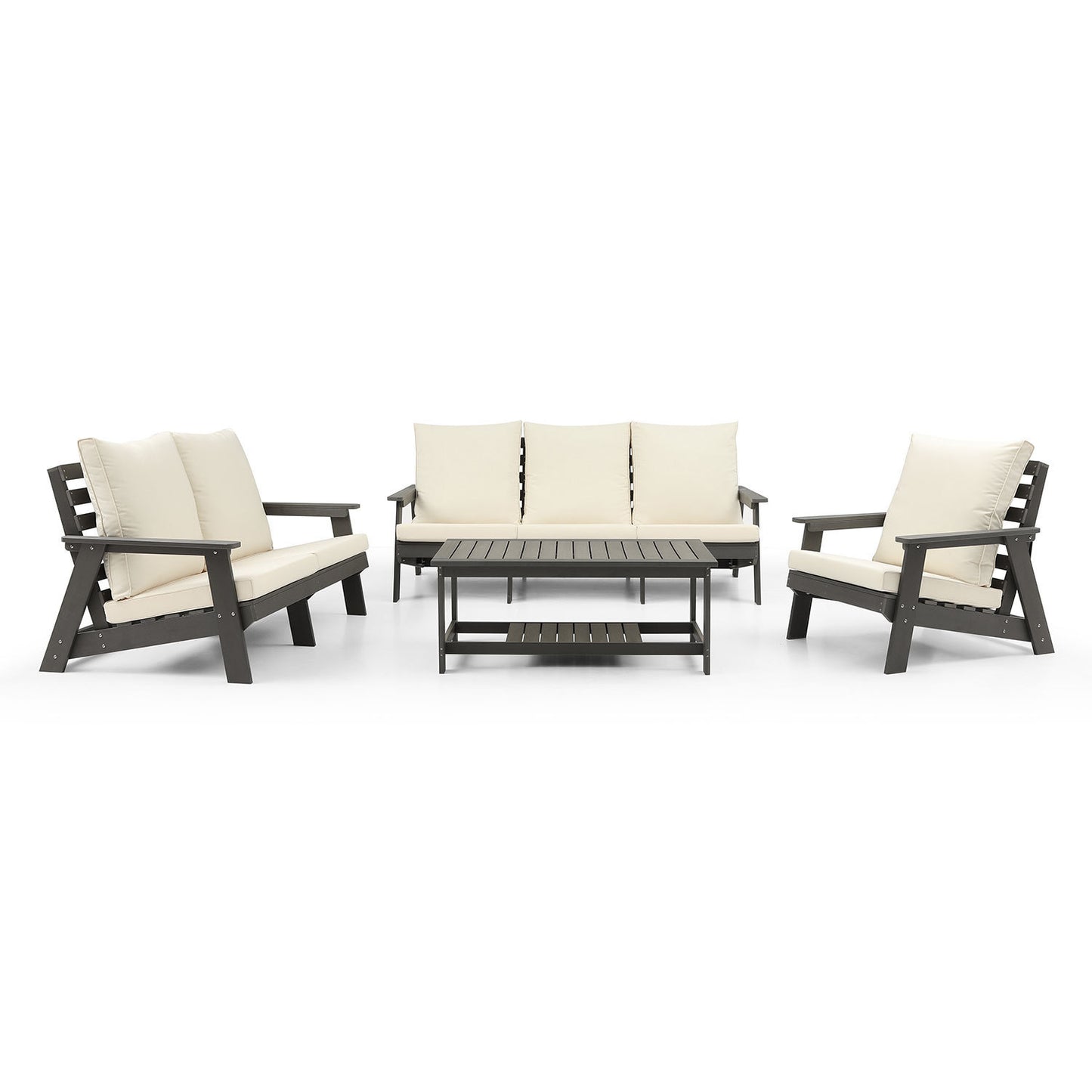 4pcs Conversation Patio Set Outdoor Sofa and Coffee Table