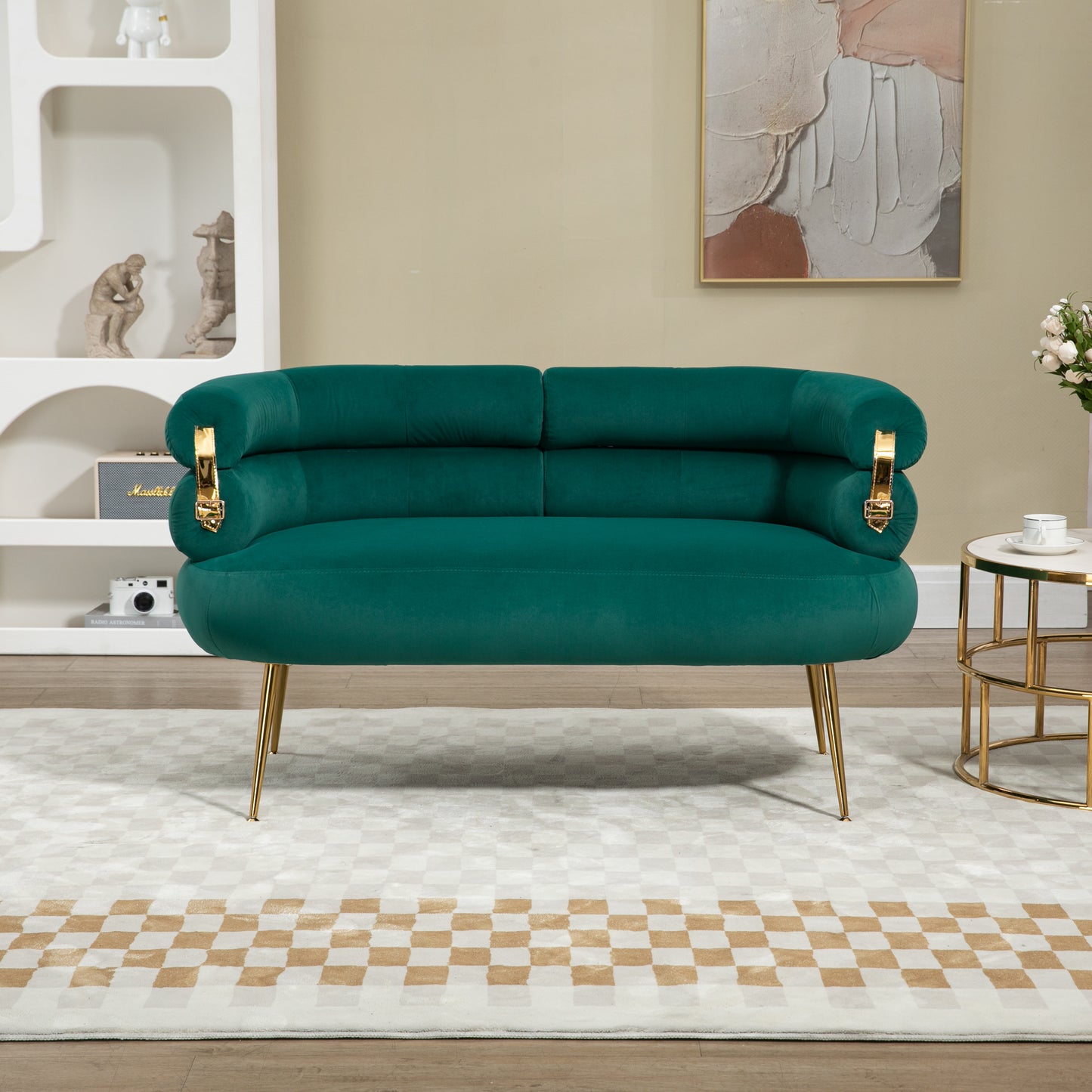 Accent Chair with Golden feet, green