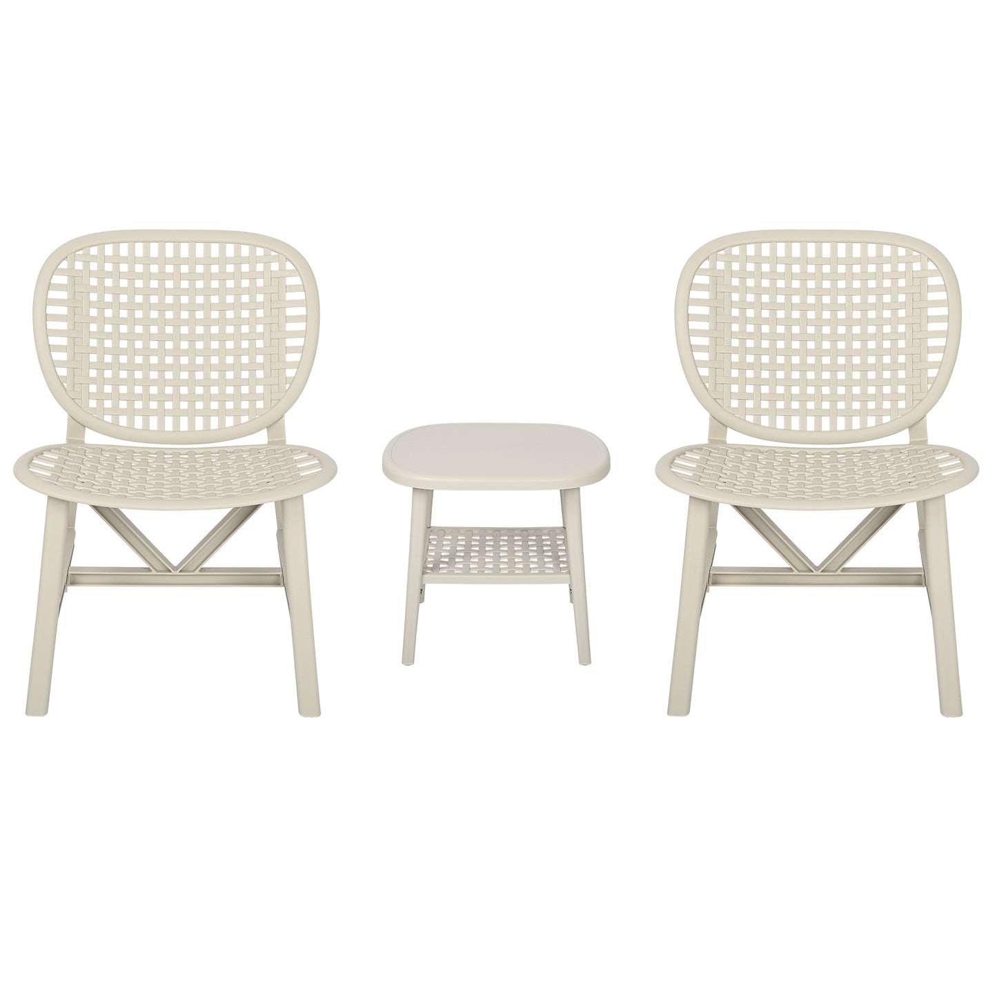 3pcs Hollow Design Retro Patio Table Chair Set for Balcony