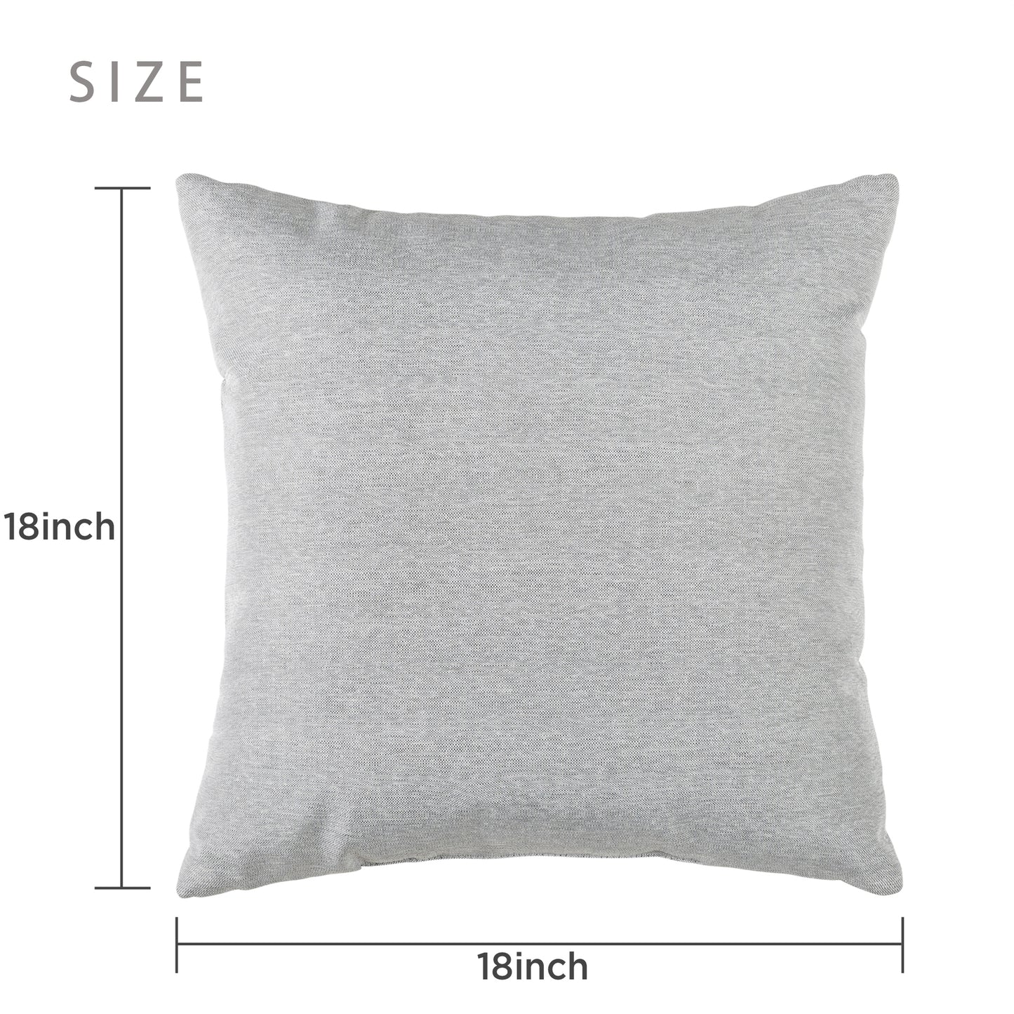 Pack Of 2 Outdoor Pillow With Inserts, 18" x 18" -Gray