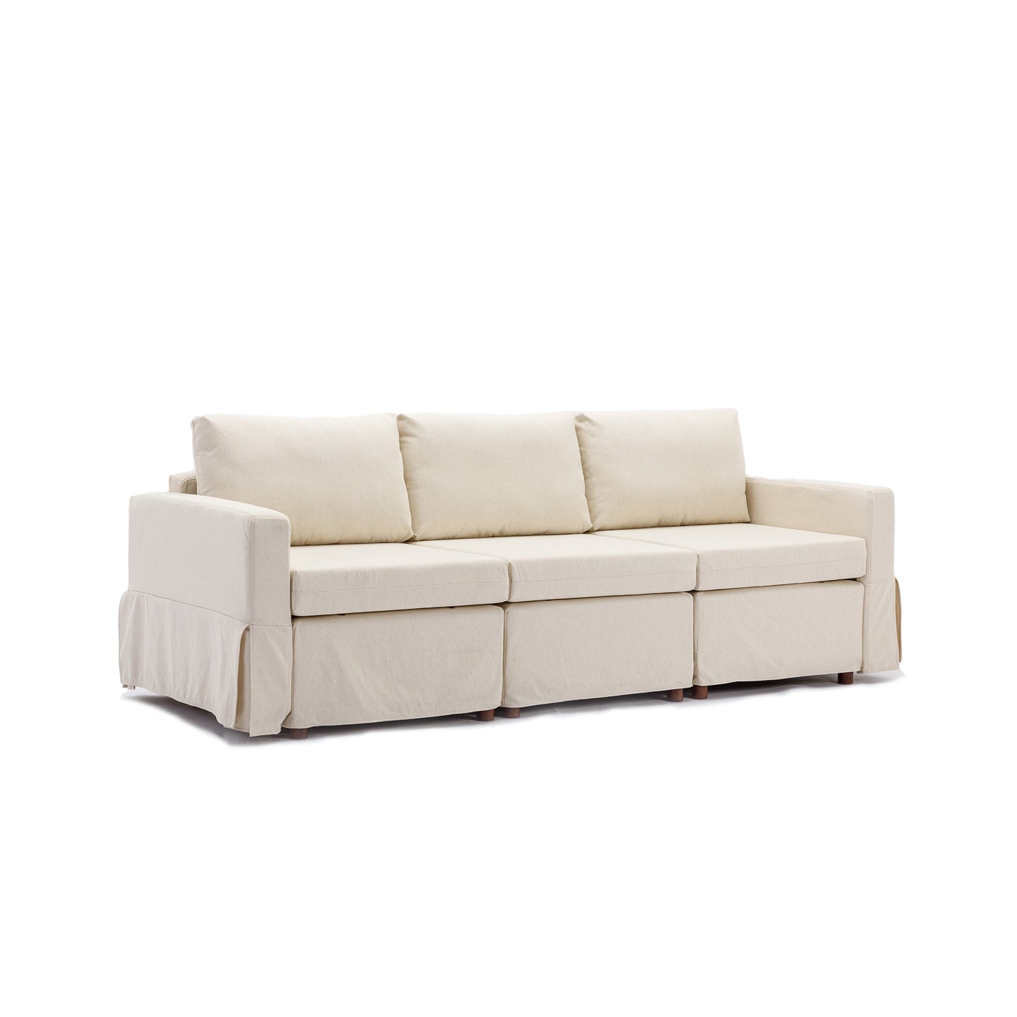 3 Seater Module Sectional Sofa Couch With 1 Ottoma Seat Cushion