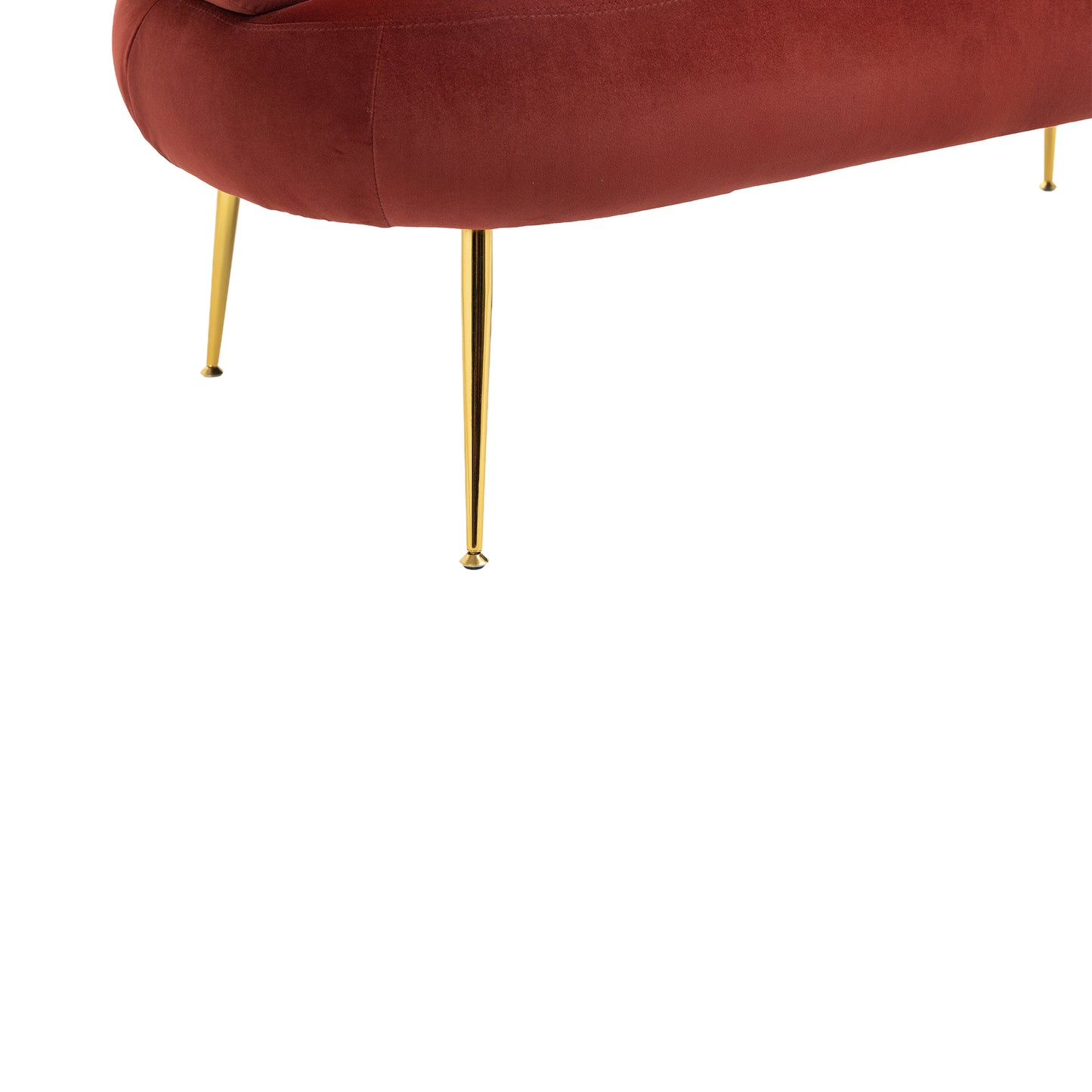 Accent Chair with Golden feet, red