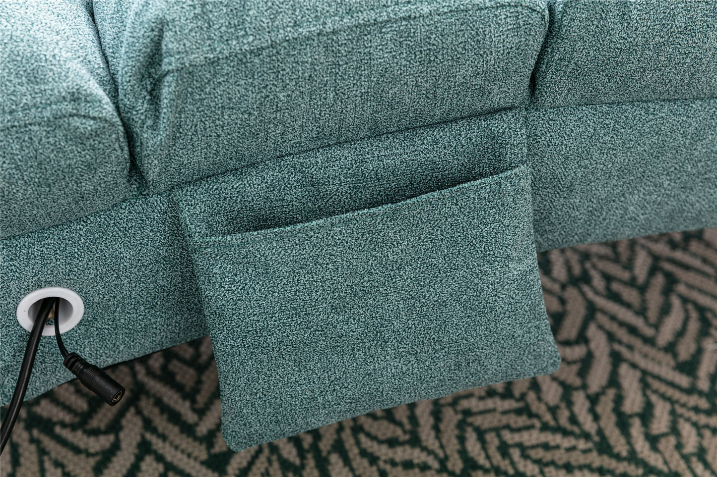 Linen Chaise Lounge Indoor Chair, teal