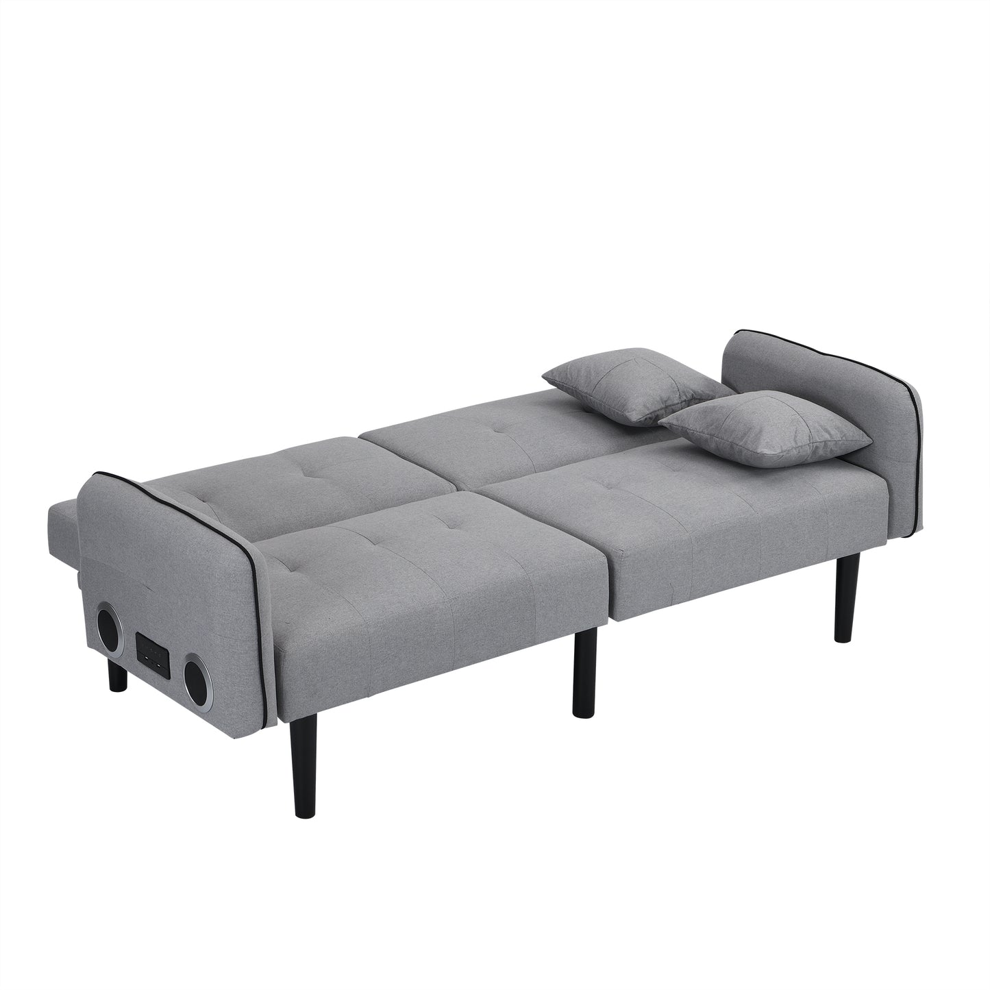 Folding Ottoman Sofa Bed with stereo (Gray)