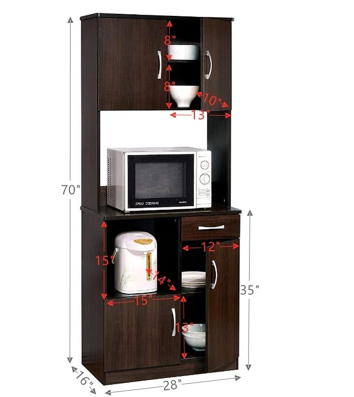 ACME Quintus Kitchen Cabinet in Espresso