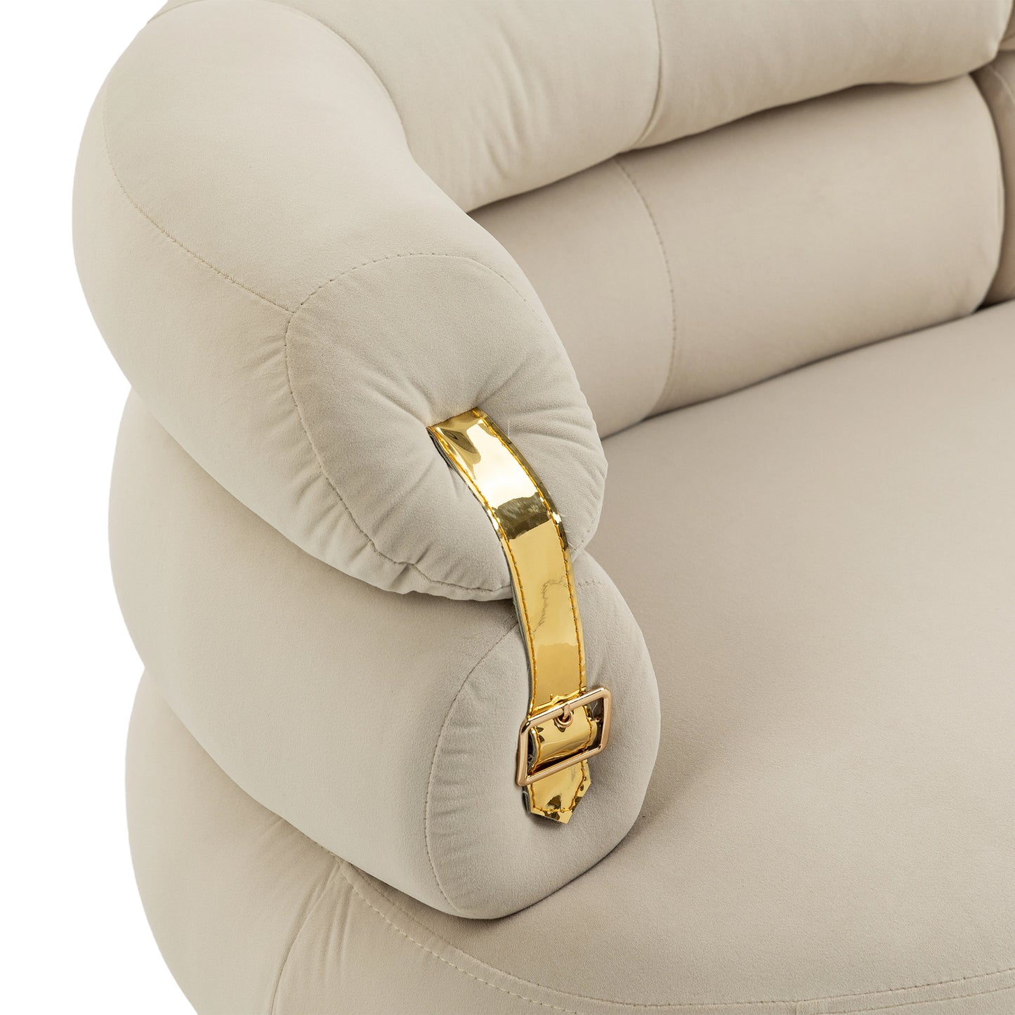 Accent Chair with Golden feet, beige