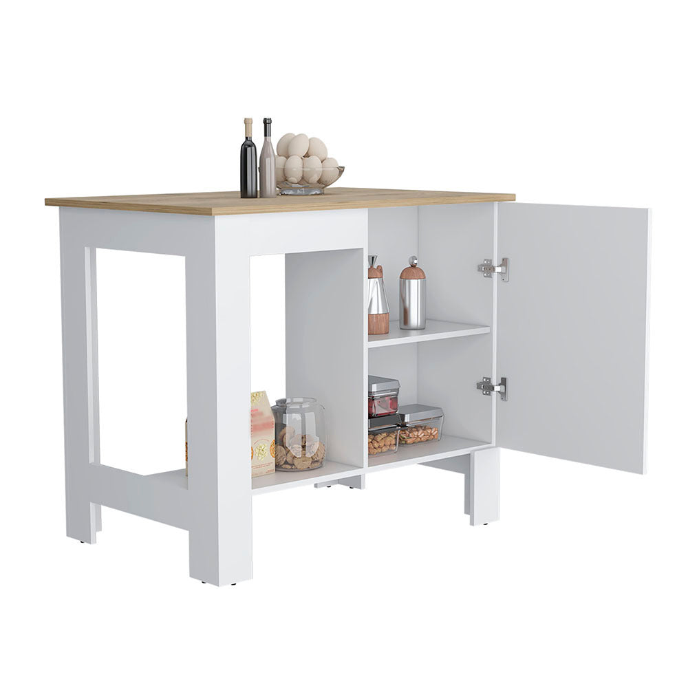 Kitchen island Shoproni, One Drawer, White Finish