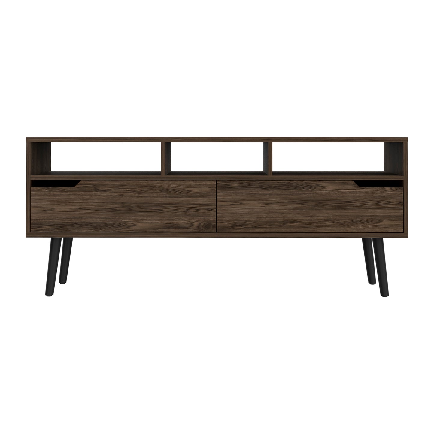 New Haven 2-Drawer 3-Shelf TV Stand Dark Walnut