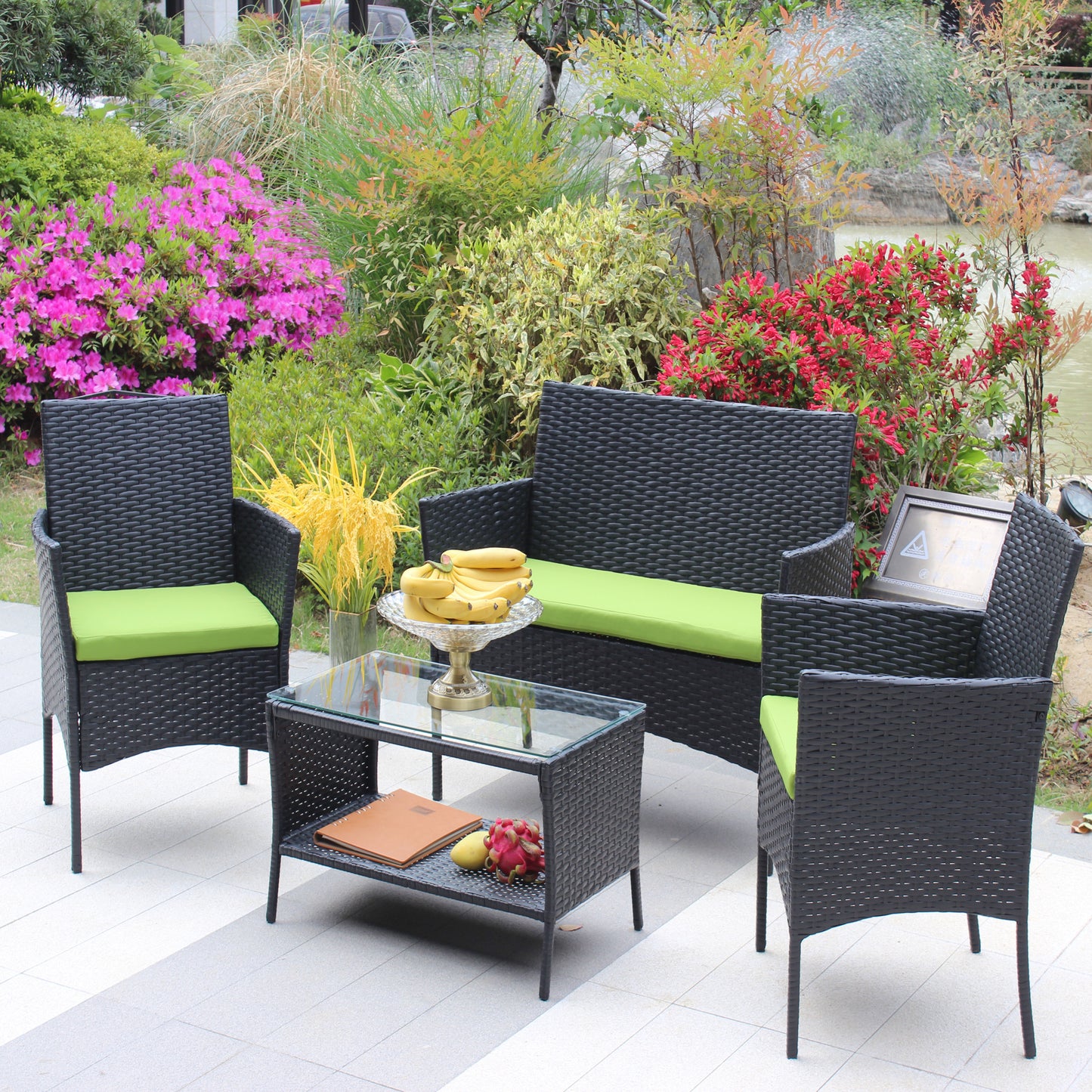 4pcs Rattan Patio Furniture Set