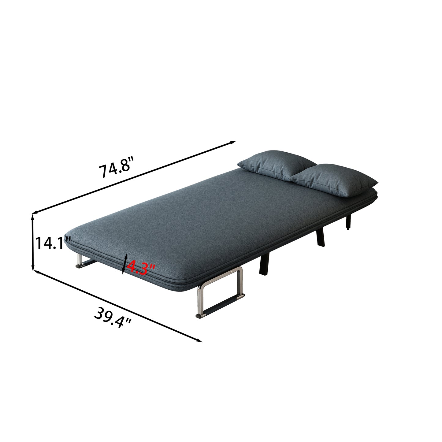 39″ Convertible Tri-Fold Sofa Bed