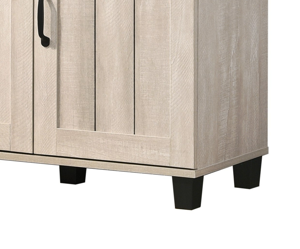 Corby Oak Finish 3-Door Shoe Cabinet - Dusty Gray