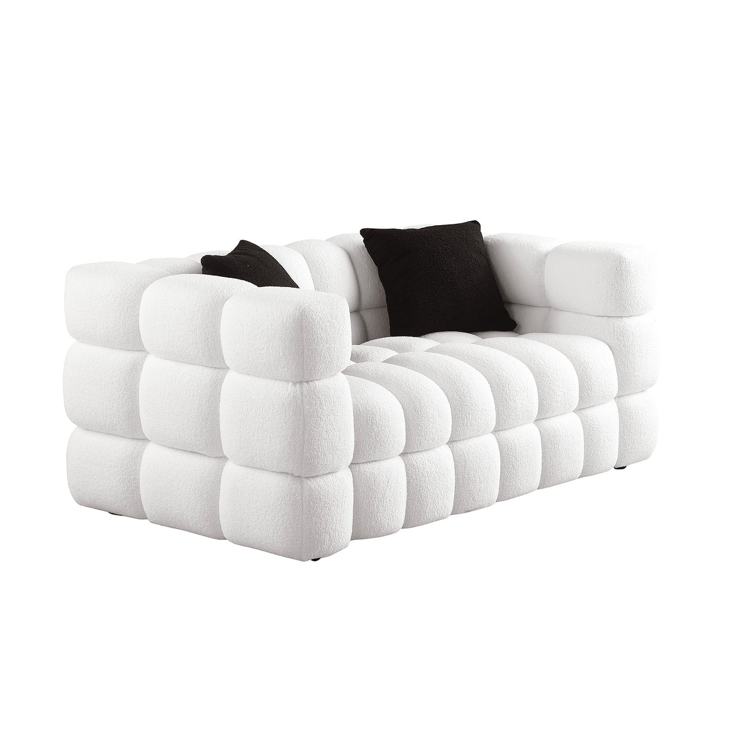 3 seater Marshmallow Boucle Sofa - White