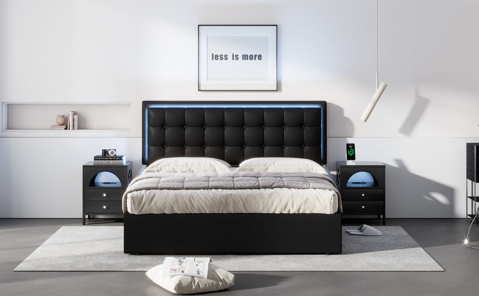 Tufted Upholstered Platform Bed - Queen