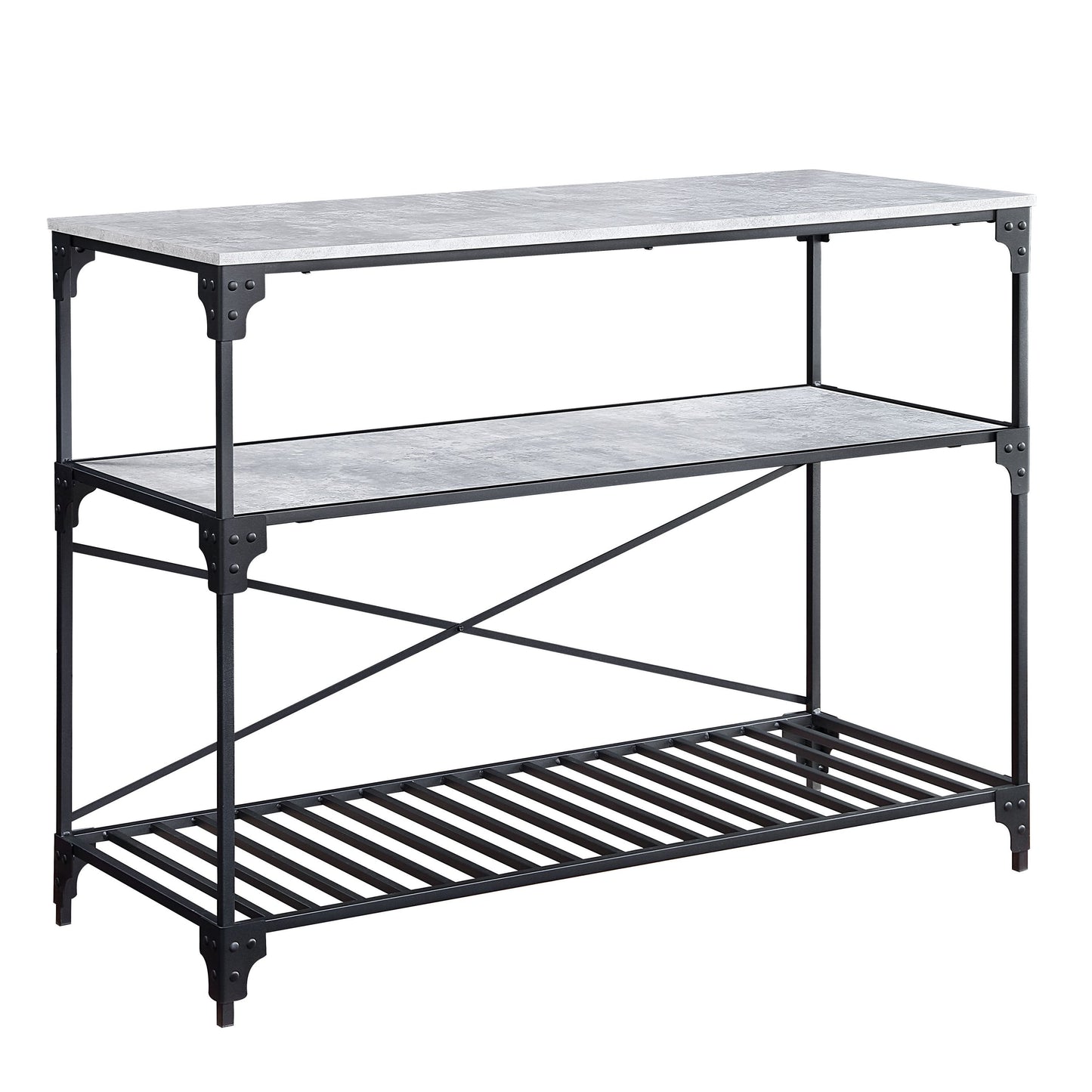 ACME Jakob Kitchen Island Black & Concrete Finish