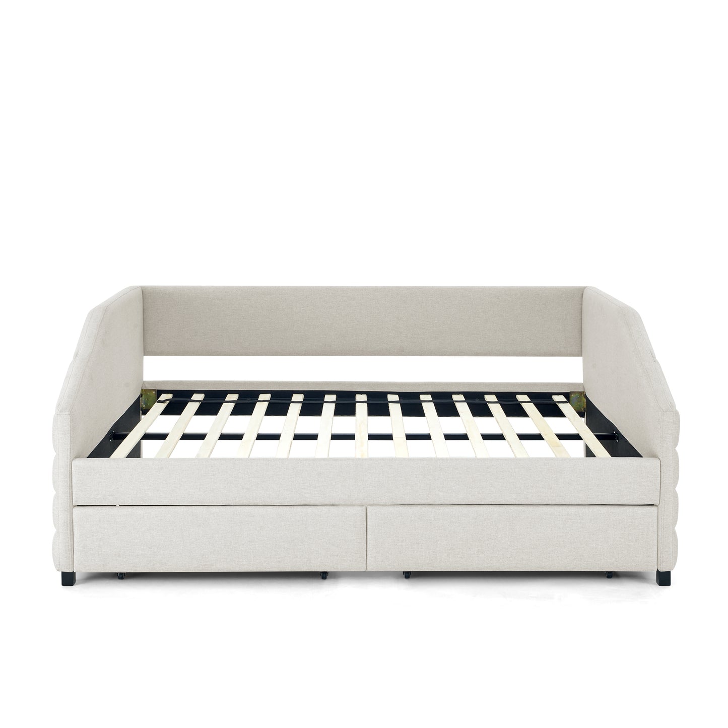 Daybed with Two Drawers Trundle Upholstered - Full